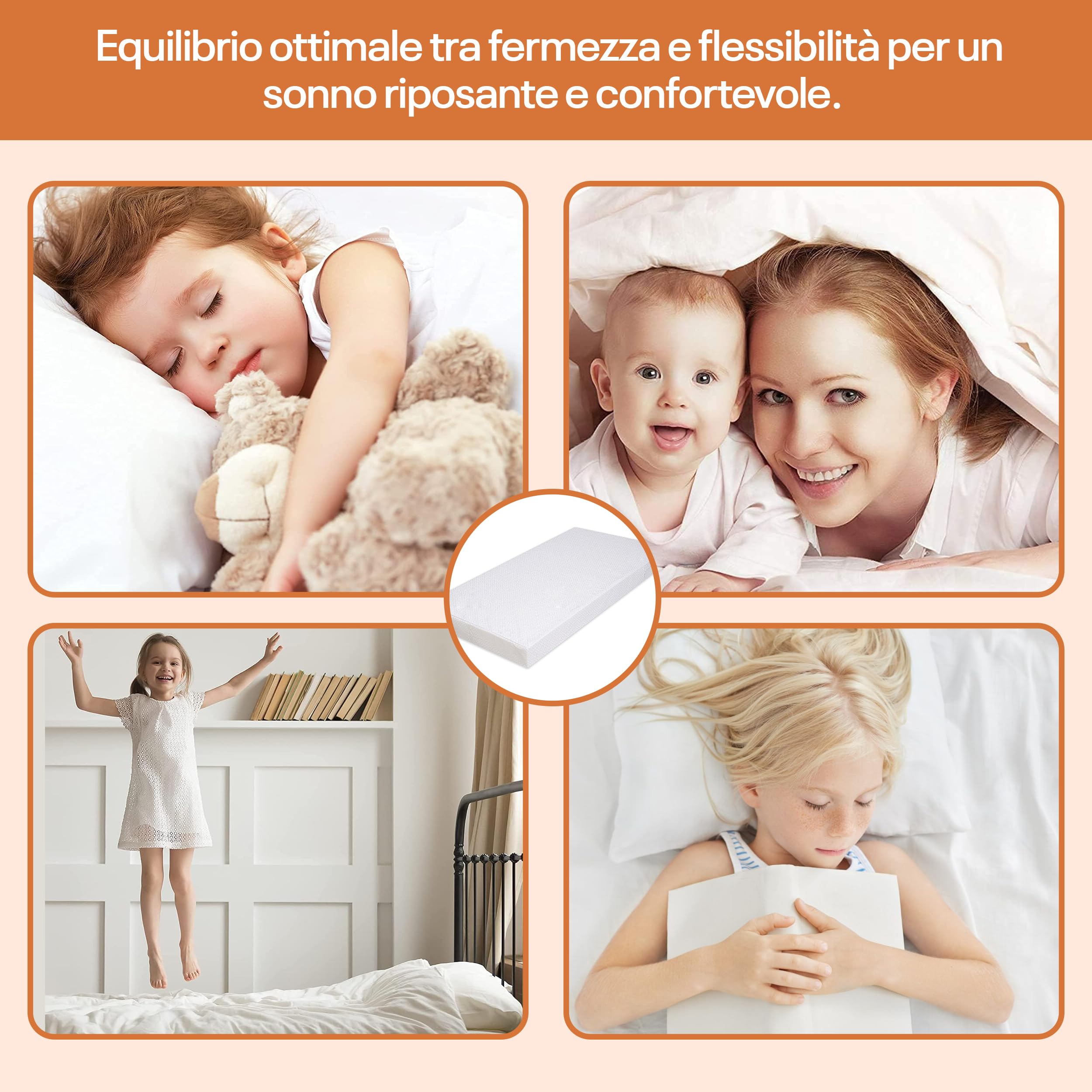 Materasso in schiuma fredda 60x120 | Materass per lettino, Materass per lettino per bambini, Materasso anti-soffocamento Mettress singolo | Schiuma Mattereso culla per neonato