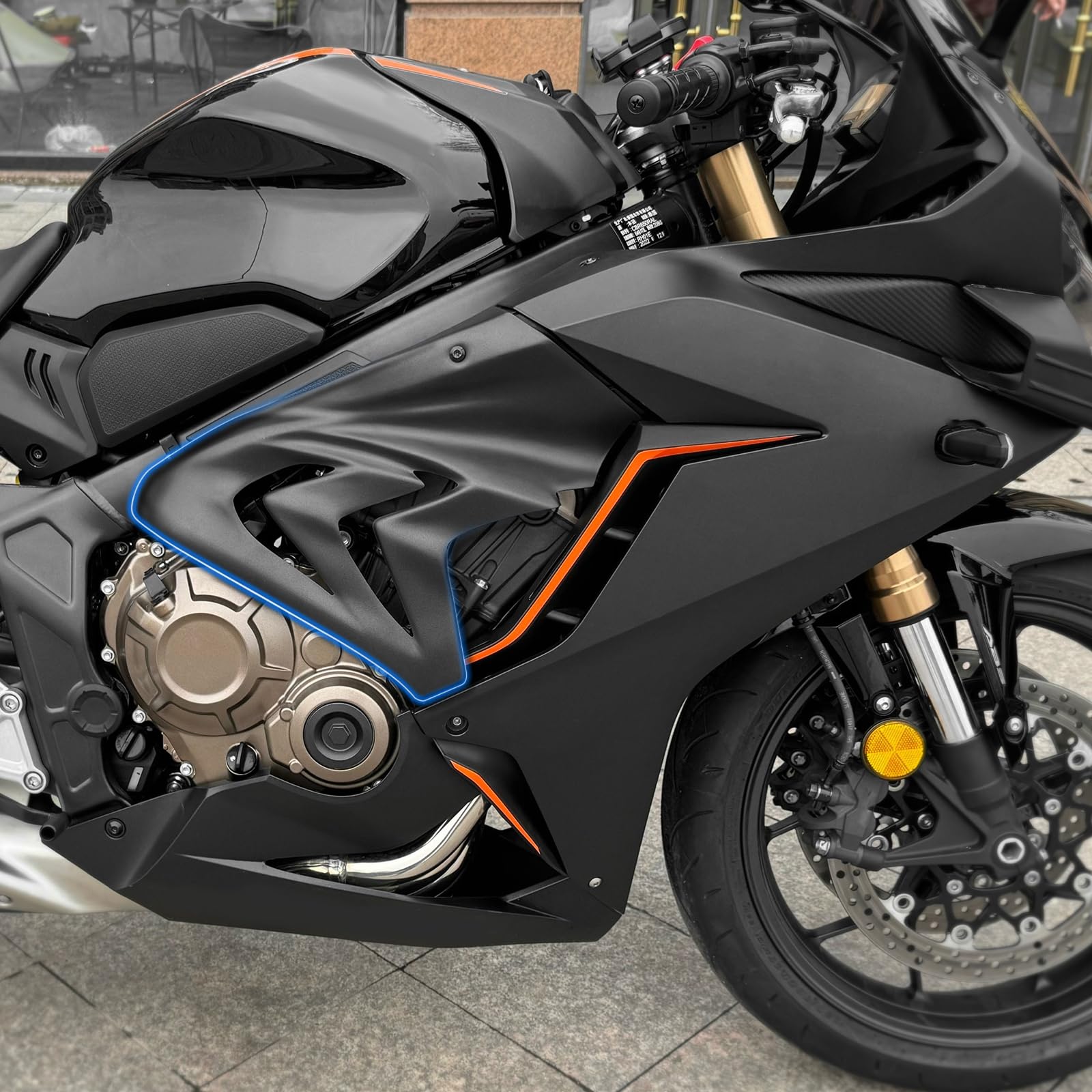 Boczna okładzina karoserii motocykla, wypełnienie karoserii, rama formowana wtryskowo, spojler, okładzina boczna, osłona siedzenia do CBR650R CB650R akcesoria 2019-2023 (czarna)