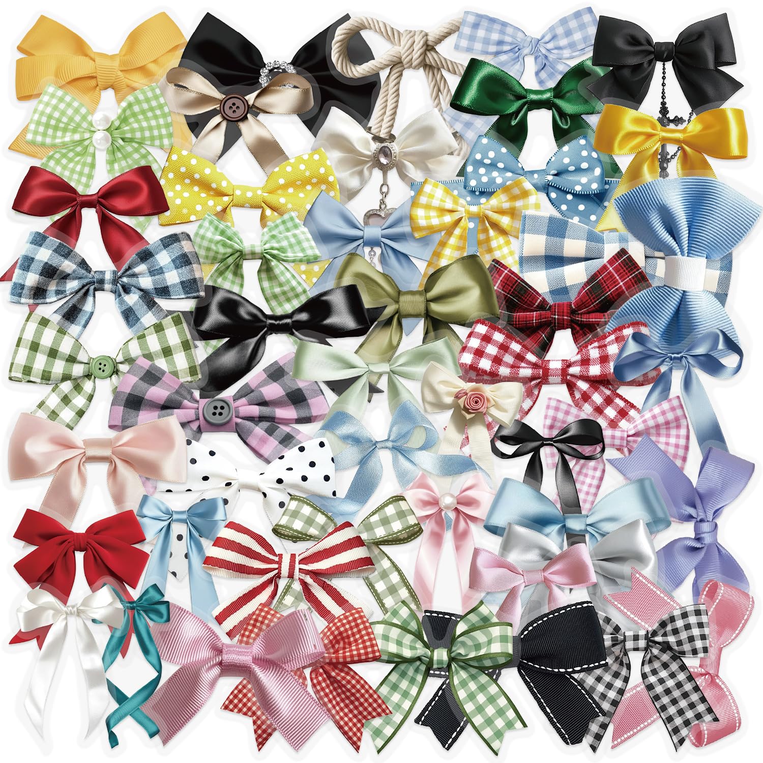 50PCS Transparent Bows Aesthetic Stickers for Girls Vinyl Waterproof Bows Sticker for Water Bottle Laptop Scrapbook Journal,Gifts for Kids Teens Women Vintage Bow-Knot Stickers