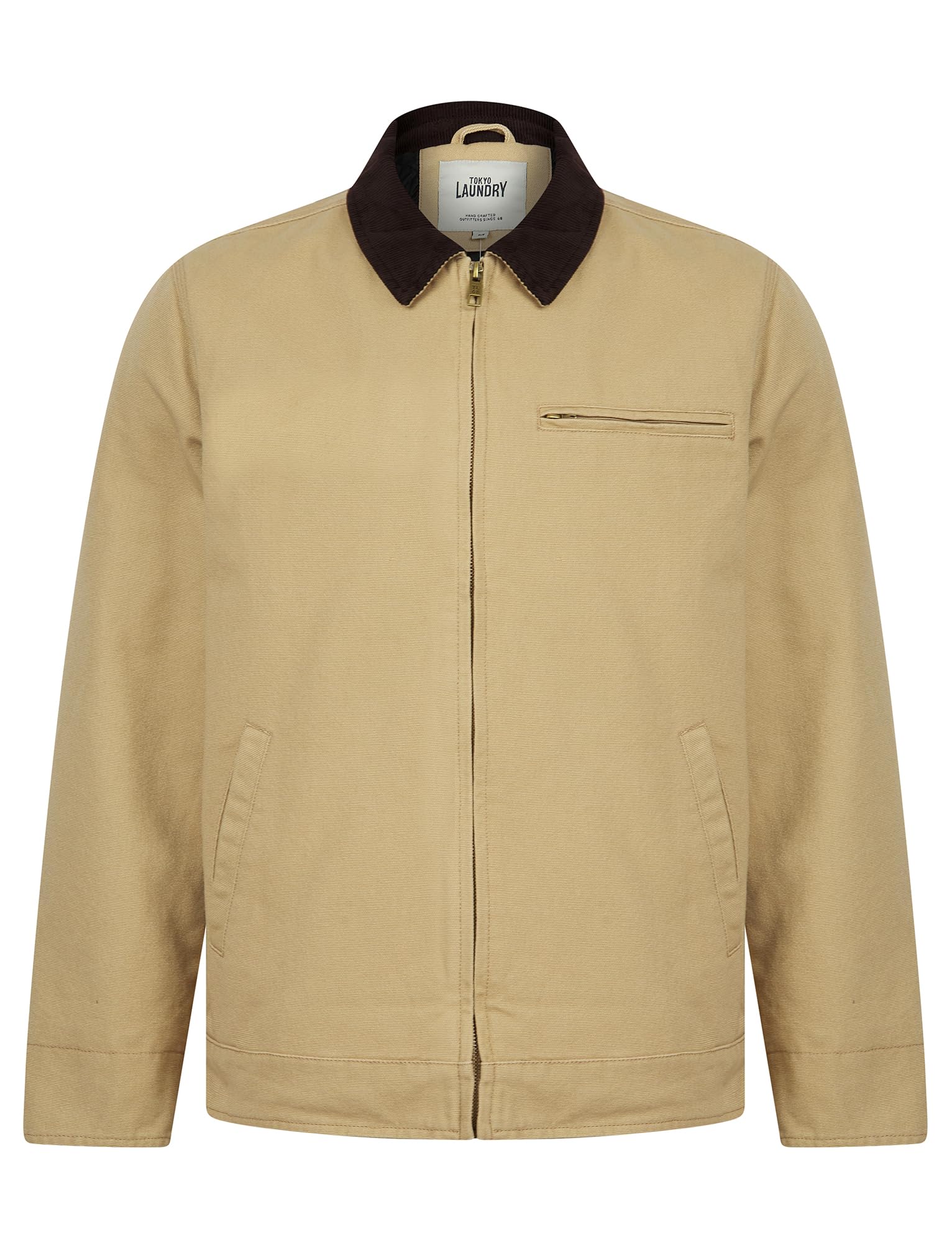 Mens Cotton Canvas Chore Jacket with Zip -