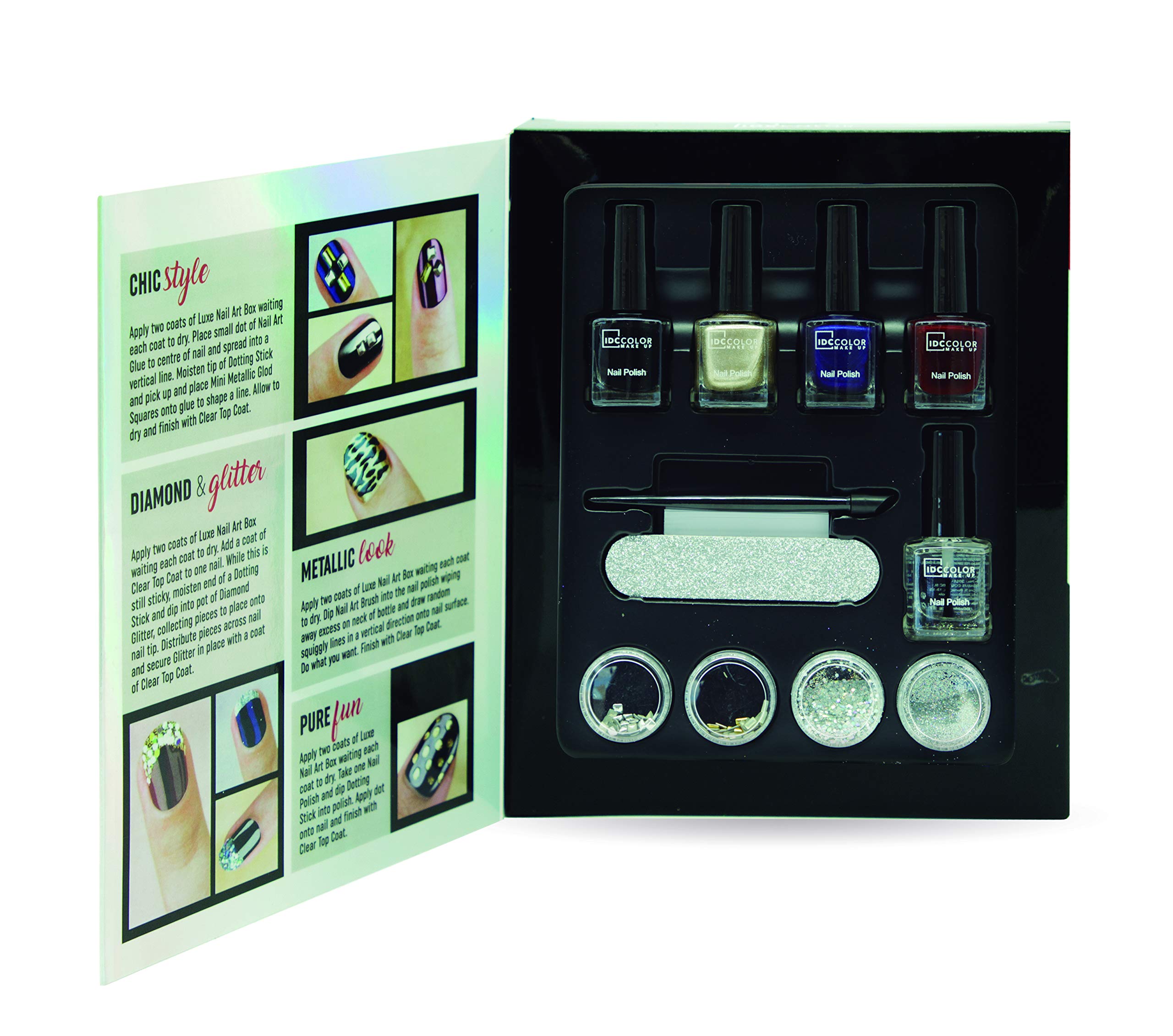 IDC COLOR, Manicure & Pedicure Decorating Kit (Red,Holographic) - 1 Piece