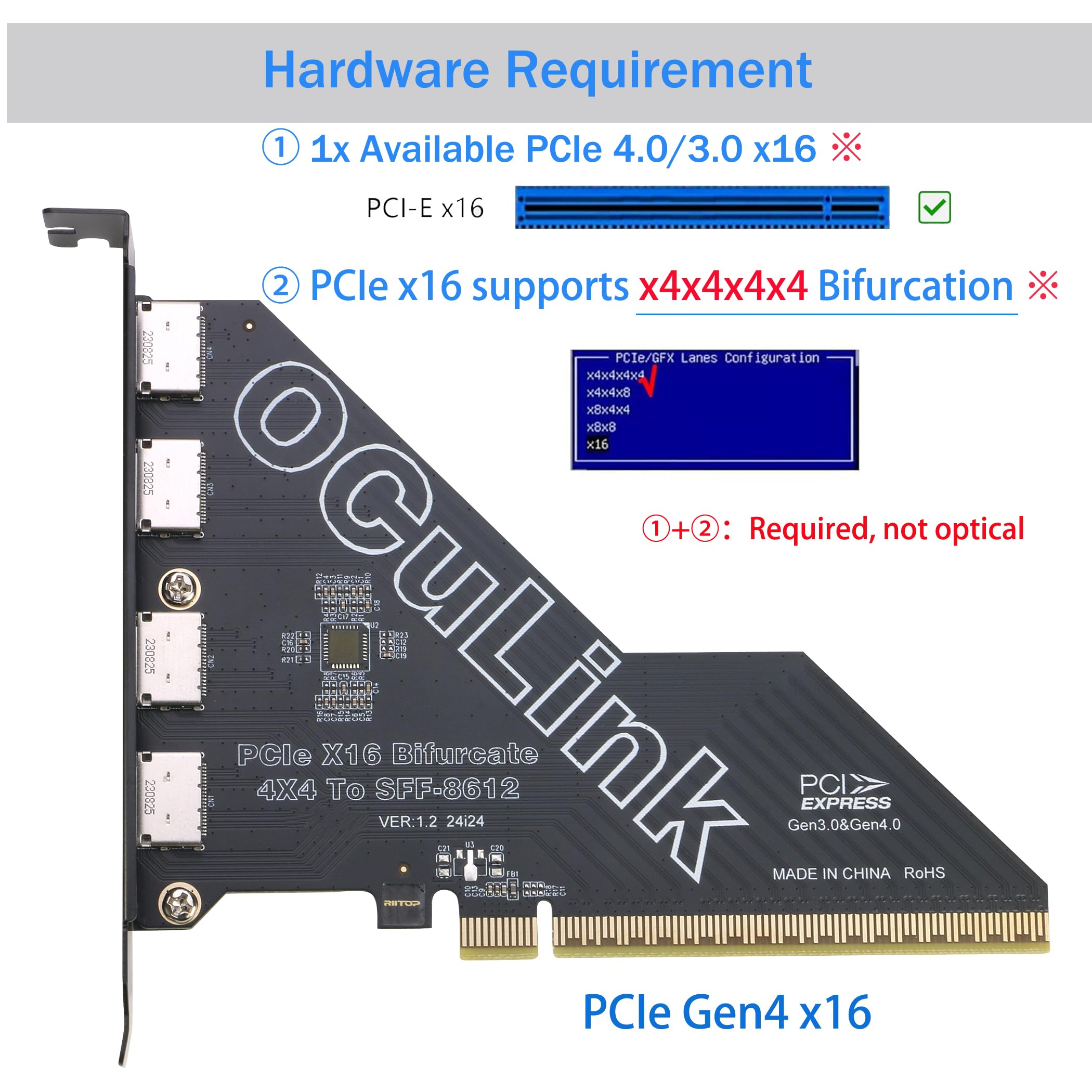 RIITOP PCIe to Oculink Adapter - 4 Port eGPU Expansion -2 RIITOP PCIe to Oculink Adapter - 4 Port eGPU Expansion -2