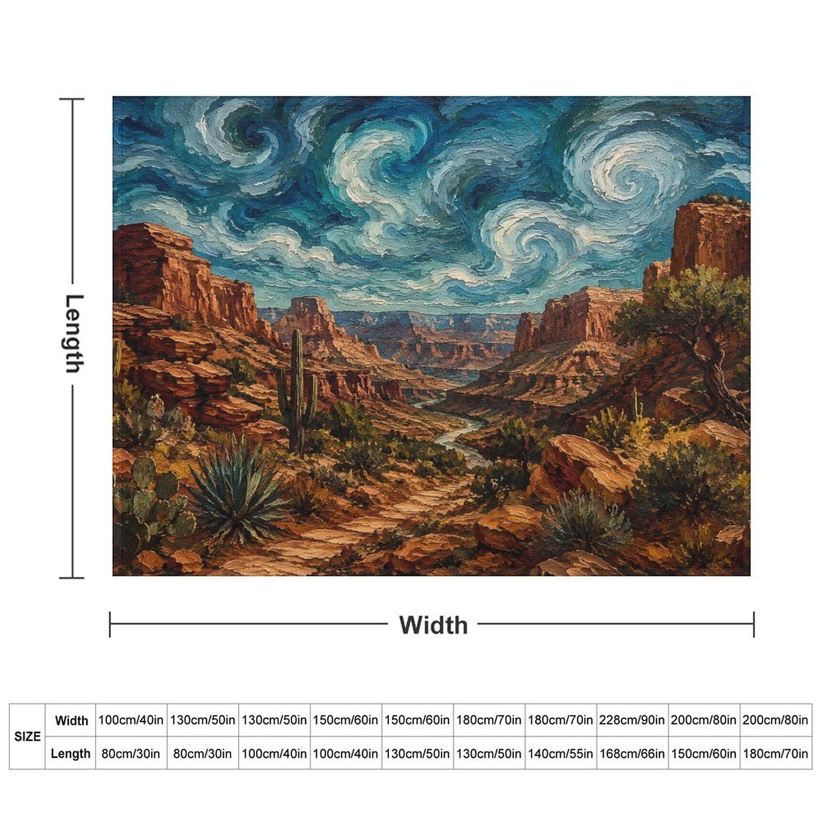 Dramatic Canyon Landscape Painting Kuscheldecke für Zuhause