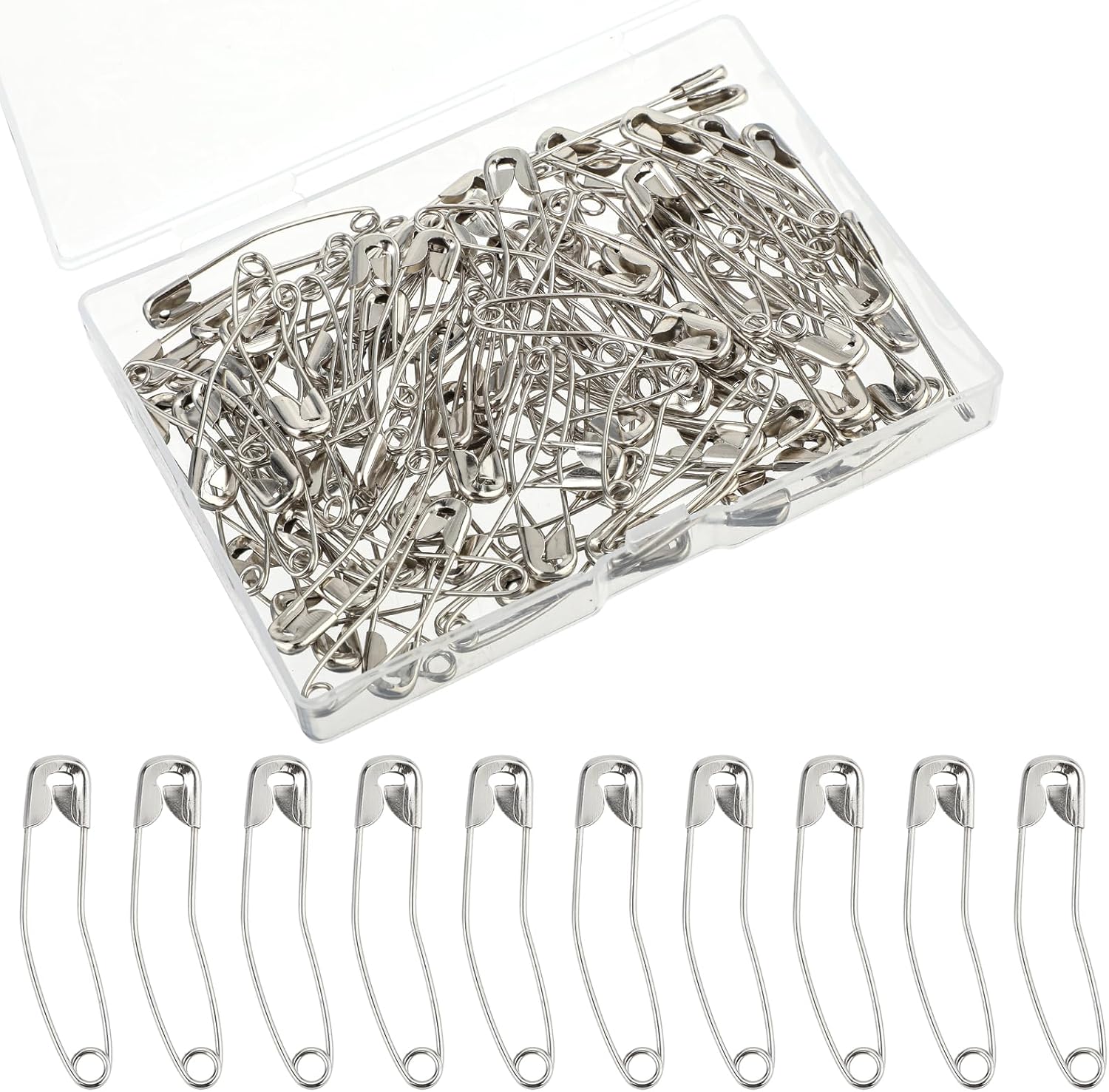 YUXIANLB 100PCS Curved Safety Pin, Quilting Pins Basting Pins Nickel