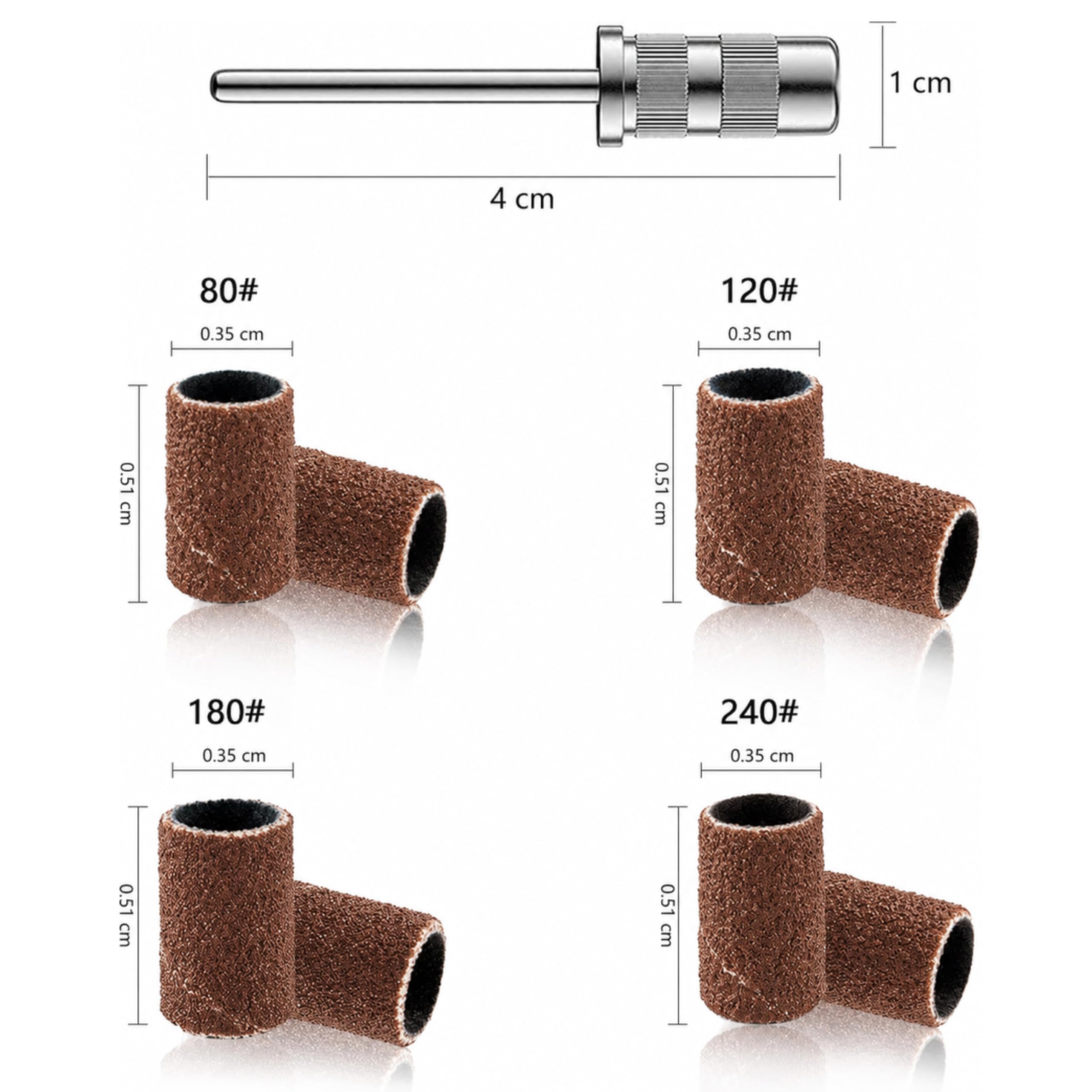 LALILL 100 pz Cappucci Abrasivi Grit 120 per Fresa Unghie - Cilindri Abrasivi per Pedicure e Manicure - Ricambi per Fresa Professionale - Accessori per Lime Elettriche per Unghie