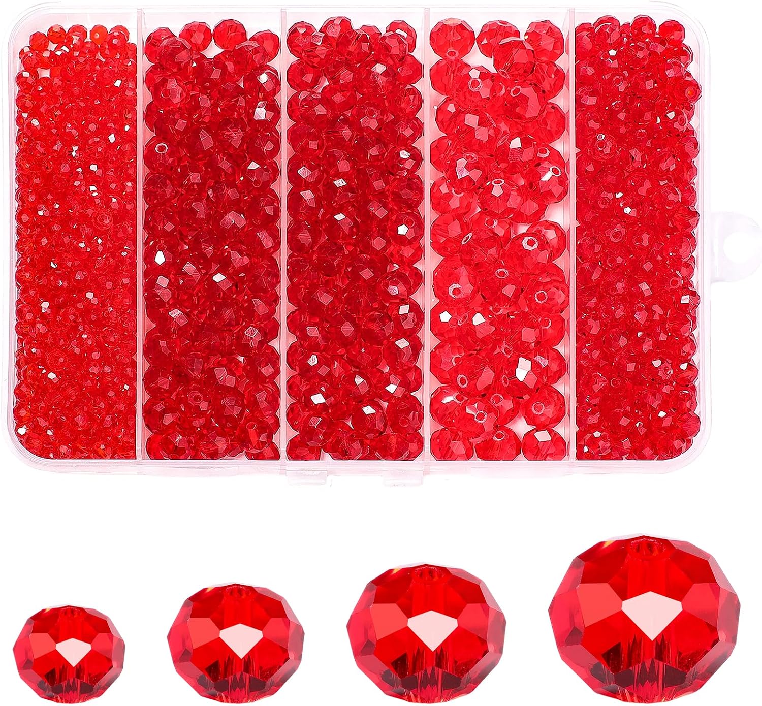 850Pcs 4/6/8/10mm Crystal Glass Beads for Jewelry Making Faceted Rondelle Flat Beads for Bracelets Necklace Earrings DIY Crafts(Purple Crystal Bead)