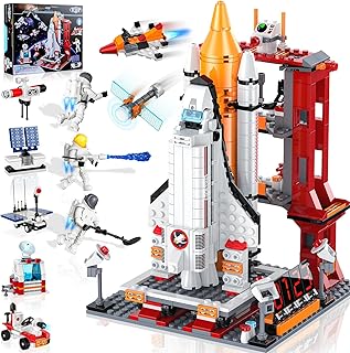 Space Exploration Shuttle Toys for 6 7 8 9 10 11 12 Year Old Kids, Girls, Boys, 12-in-1 STEM Projects Rocket Building Toy Kit with 3 Astronauts, Airplane Rocket Set, Gift idea for Ages 6 +, 885 Pcs