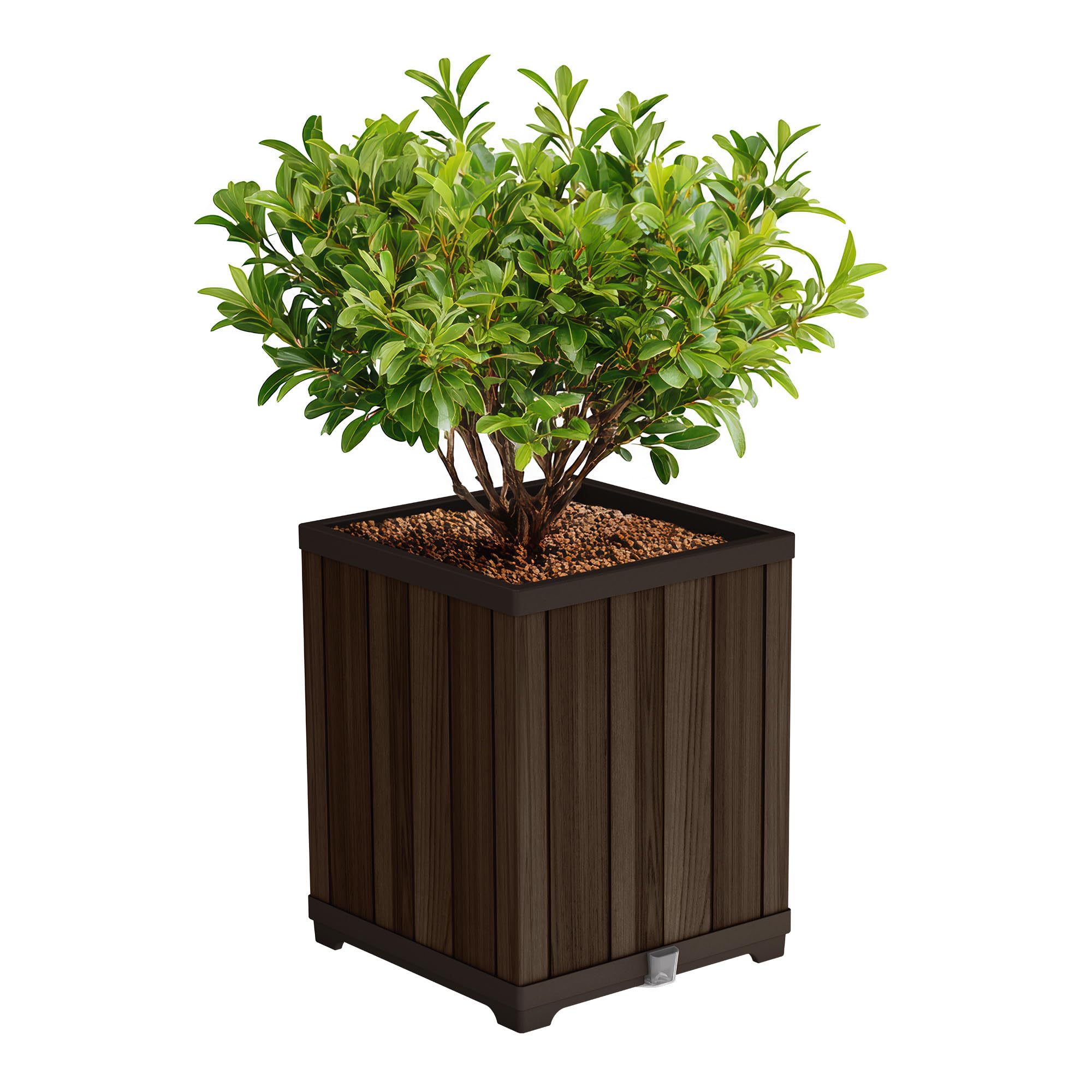Keter Signature Square Planter in Rosewood