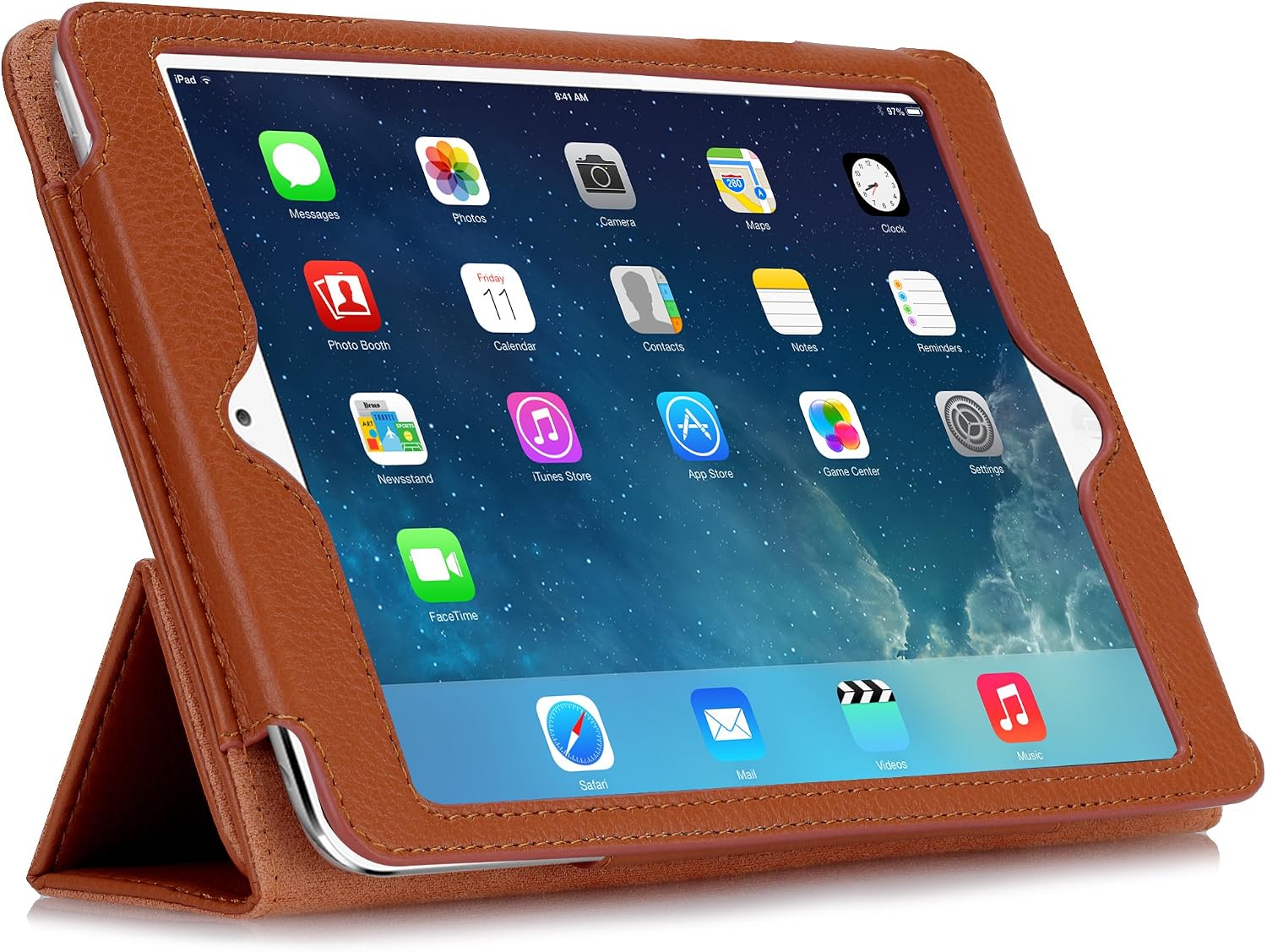 CaseCrown Bold Trifold Case for iPad mini with Built-in magnet for sleep / Wake Feature, Orange