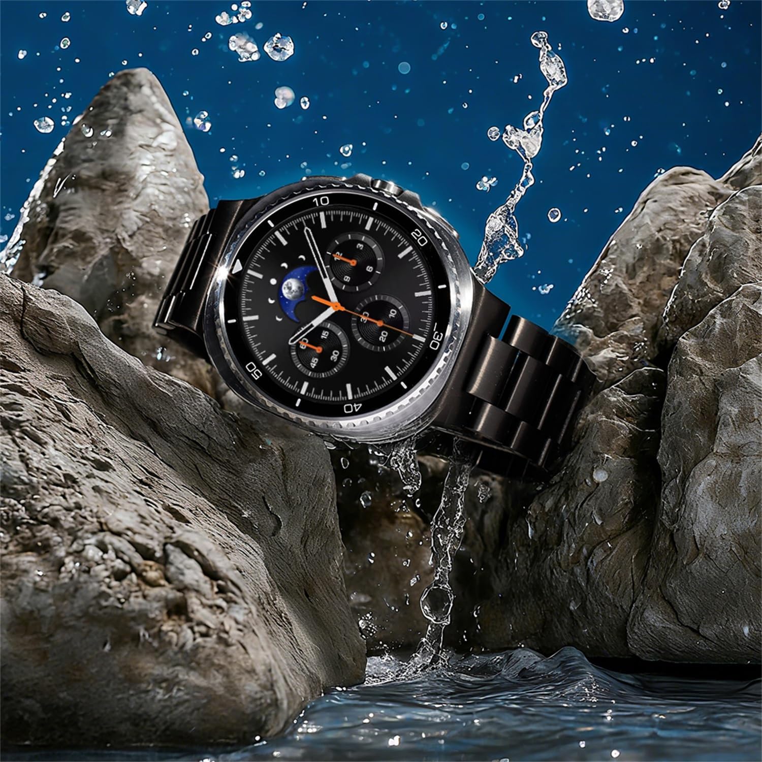 2 Pack Metal Band Compatible with Samsung Galaxy Watch 8 Bands 40mm 44mm/Galaxy Watch 8 Classic 46mm Women Men, Stainless Steel Elegant Casual Strap + Milanese Mesh Loop Magnetic Bands - Image 3