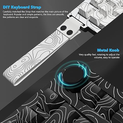 Miniatura 2 de Womier Teclado mecánico inalámbrico 75% para juegos con correa topográfica, teclado cremoso QMKVIA, teclado RGB personalizado intercambiable en