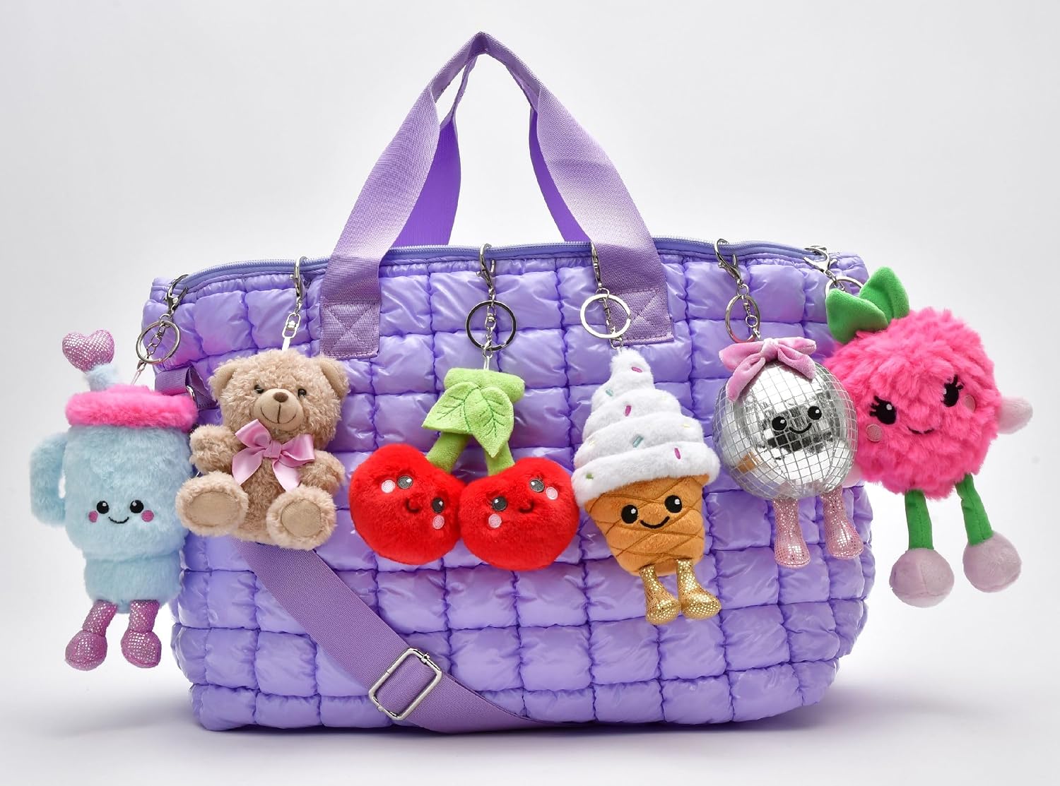 iscream Keychain Keyring Clip, Plushie Kawaii Animal Friends, Fun Fabric image 5