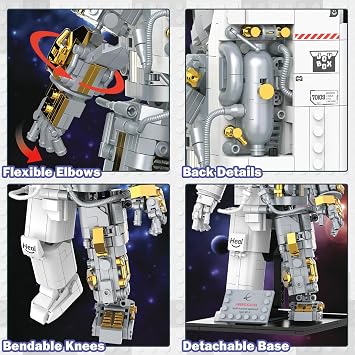 JMBricklayer Space Astronaut Building Set for Adults with Display Stand
