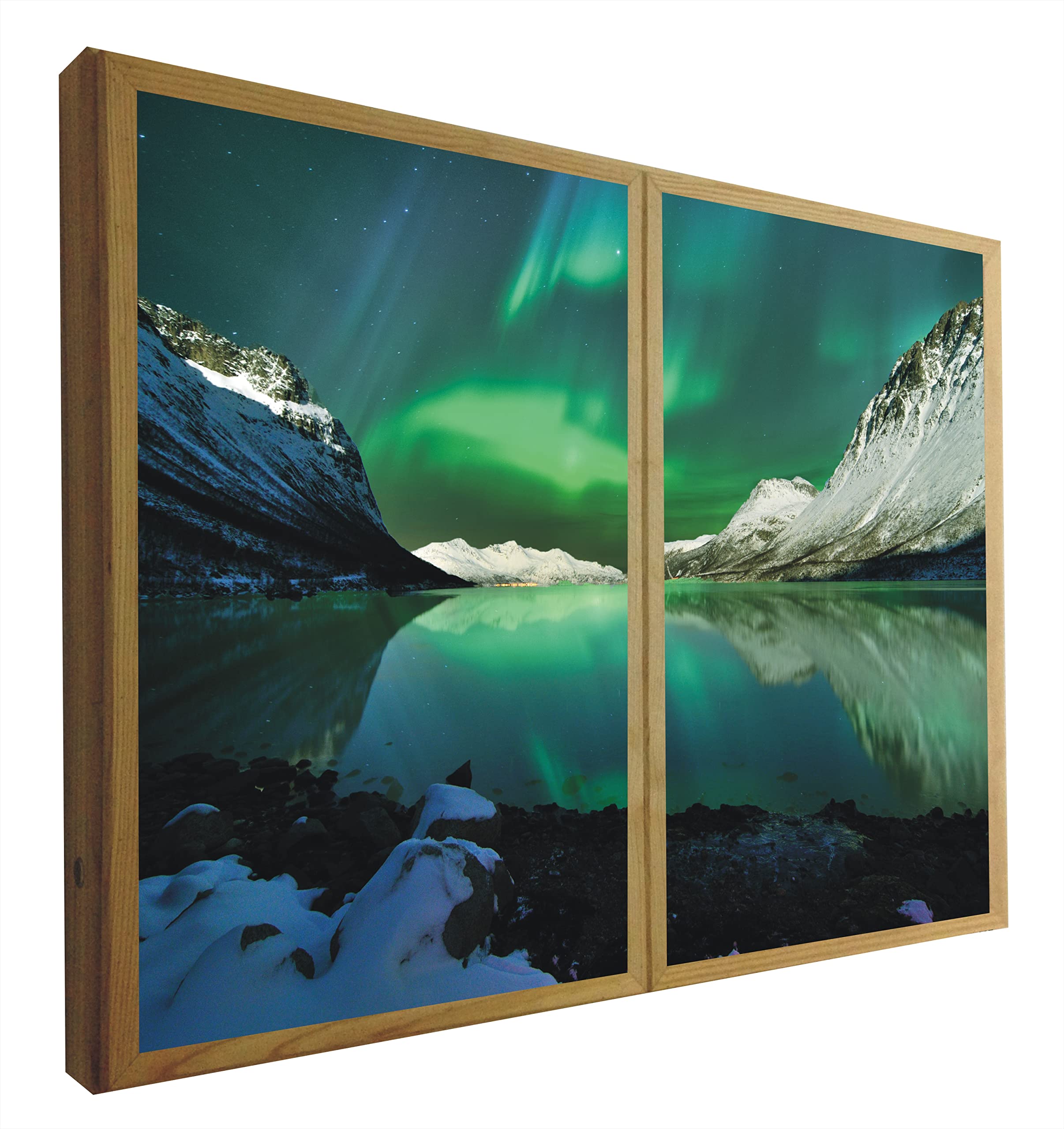 Fenêtres décoratives Aurora boréale illuminées pour une ambiance apaisante