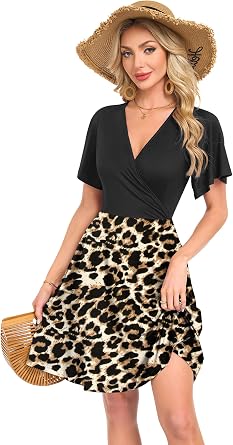 AUSELILY Summer V-Neck Floral Dress