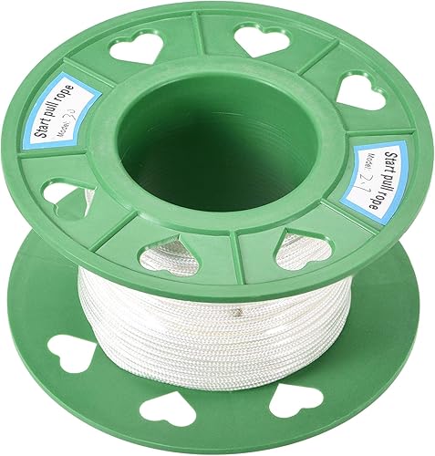 Miniatura 5 de uxcell Cuerda de arranque de retroceso, 0.177 in, 316 pulgadas de diámetro, 98.4 ft, 98 pies, cable de tracción de poliéster, blanco y rojo para