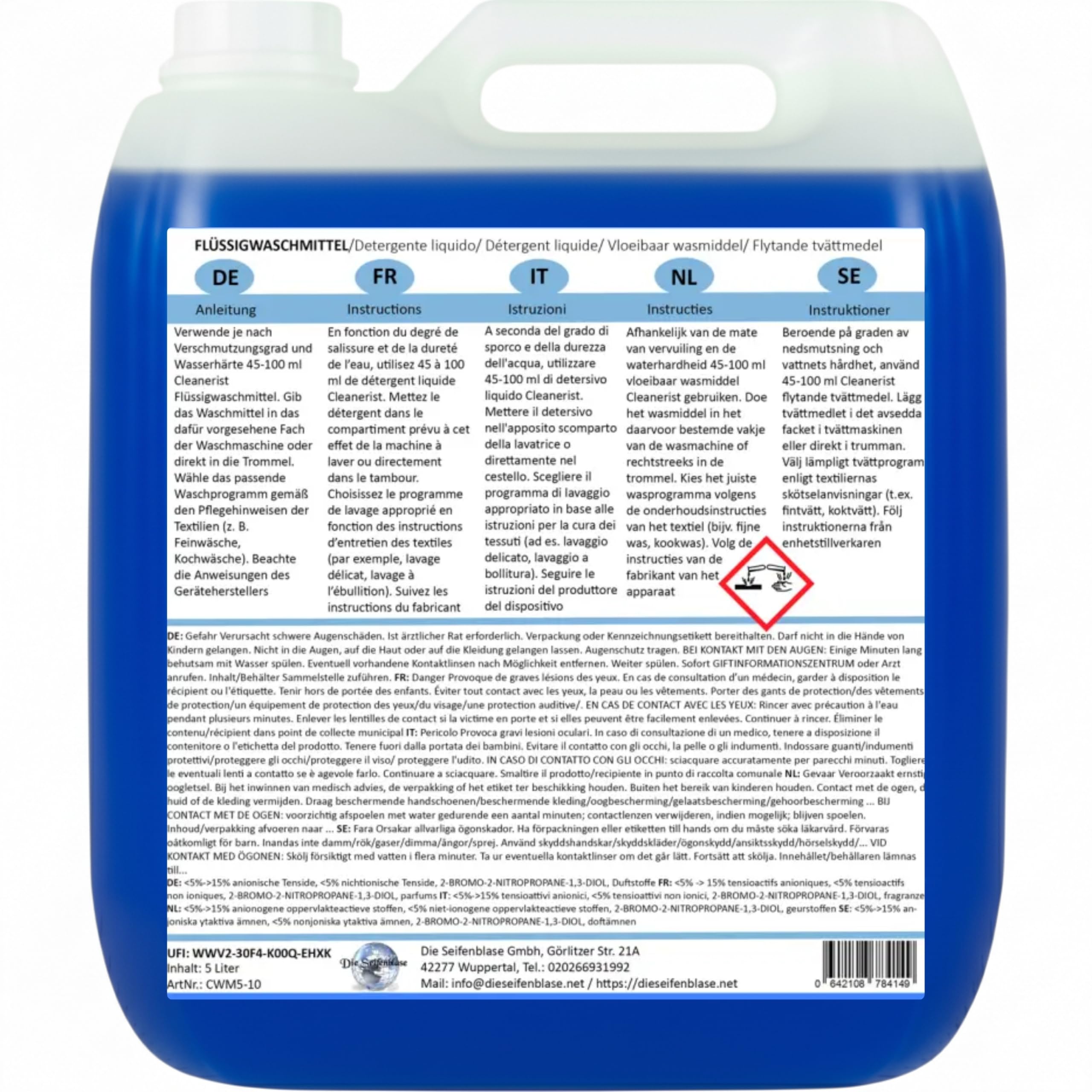 Cleanerist | 4x 5L detersivo lavatrice liquido universale, 800+ lavaggi – pulizia profonda, formula concentrata, profumo fresco, da 20°C a 95°C per colorati, bianchi e scuri