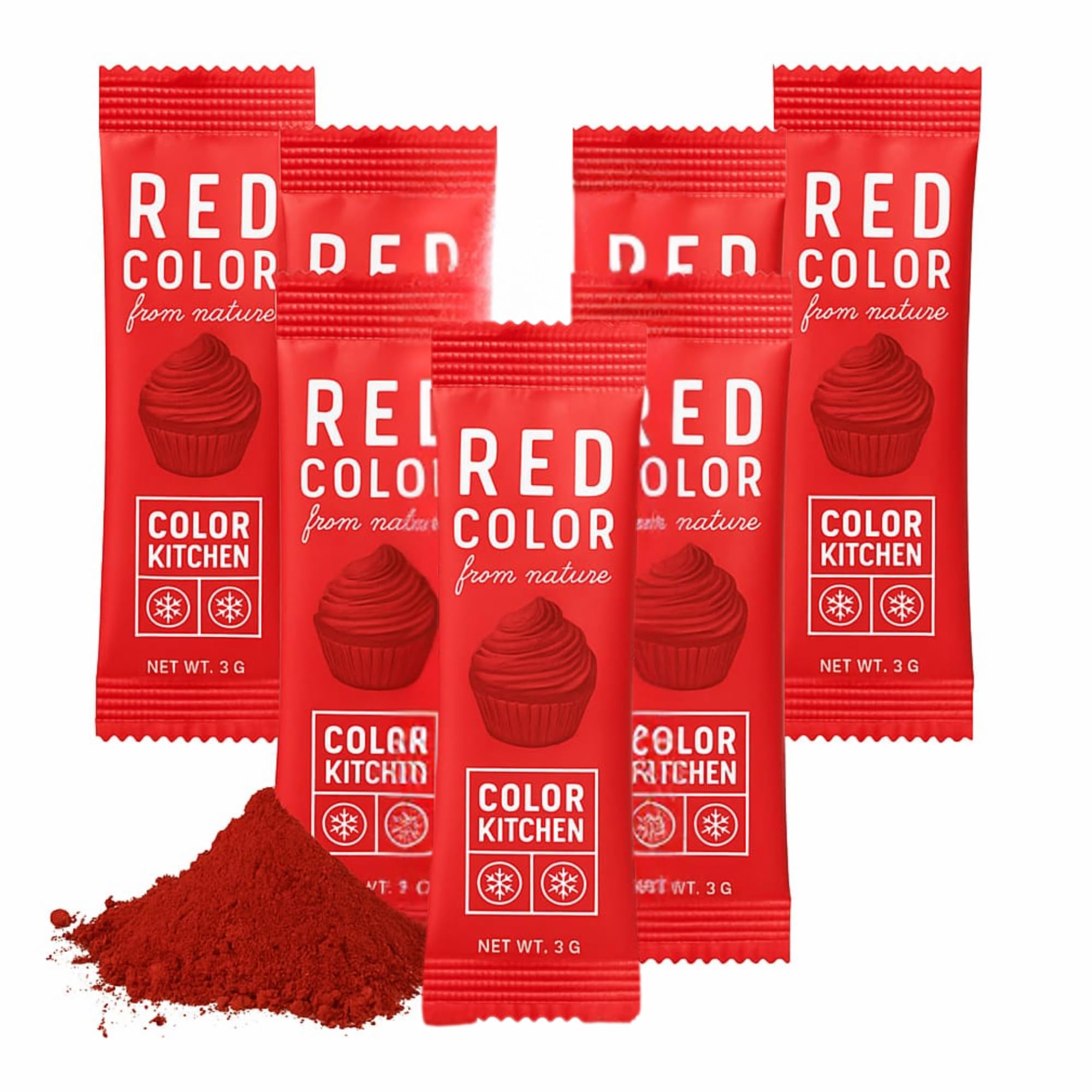 Color Kitchen Plant-Based Red Food Coloring Powders, Natural Colors, No Artificial Dyes, Kosher, Gluten Free, Vegan (Pack of 10)