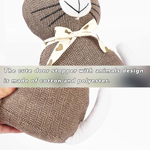 Miniatura 3 de Tapones decorativos para puerta con diseño de animales lindos, tela suave y duradera, protector de pared interior para el hogar y la oficina,