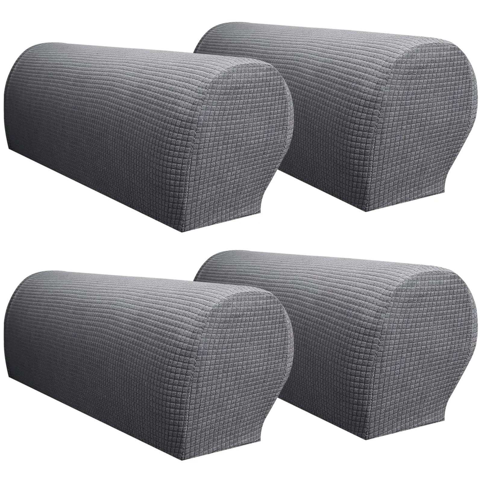 SFOIKVG Arm Covers 4PCS Stretch Armrest Covers Set Chair Sofa Arm Protectors Armchair Solid Couch Cover Removable Elastic for Sofa Chair(Dark grey)