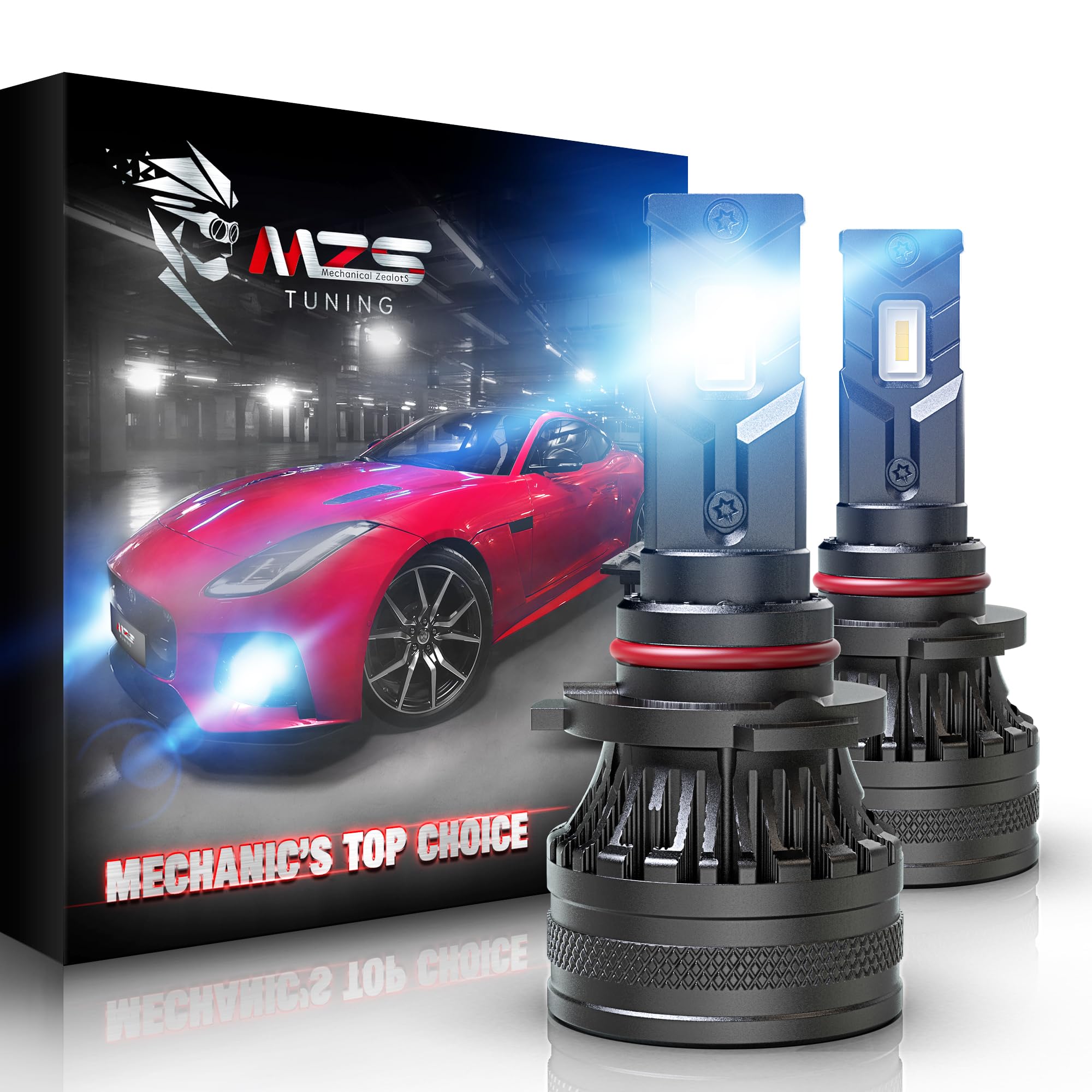 MZS Mini 9005 Fog Light Bulbs, 6500K Pack of 2