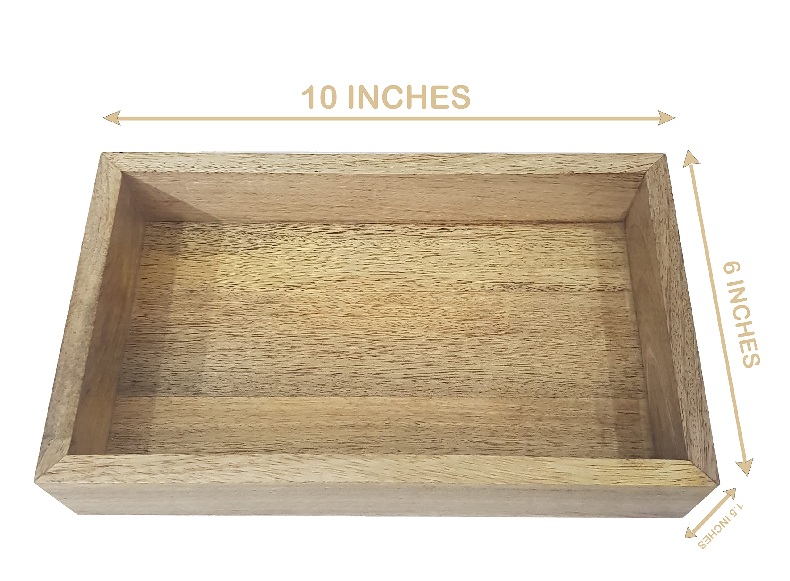 Antique Handmade Mango Wood Guest Towel Holder 10x6 Vanity Tray Makeup Organizer Handcrafted Bathroom Accessory and Rustic Wooden Table Decor