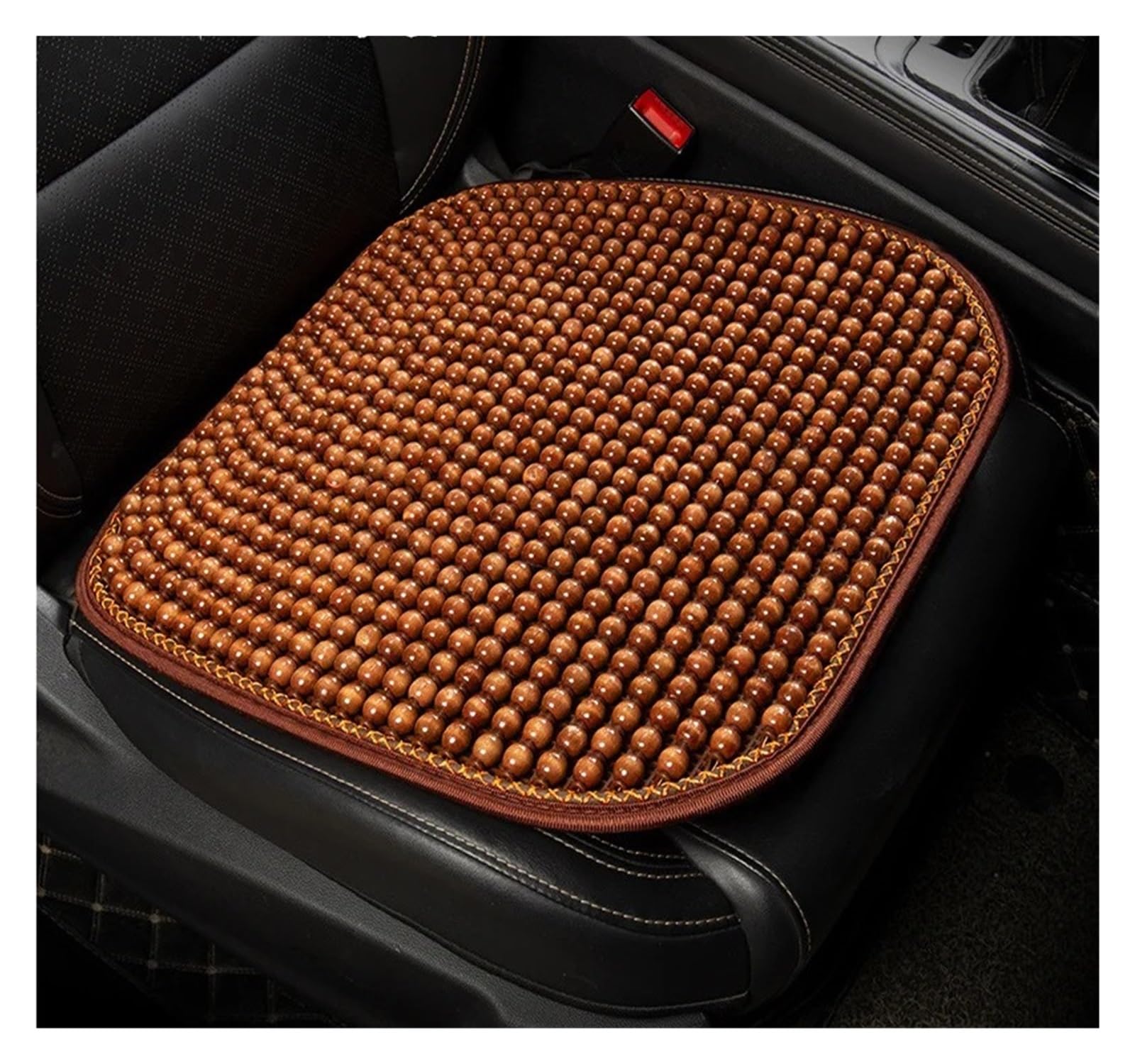 EDXNCVVM Car Chair Cushion Summer Cool Cushion Single Piece Of Wood Beads Summer Breathable Cushion Ventilation Cold Four Seasons Availabl(Camel)