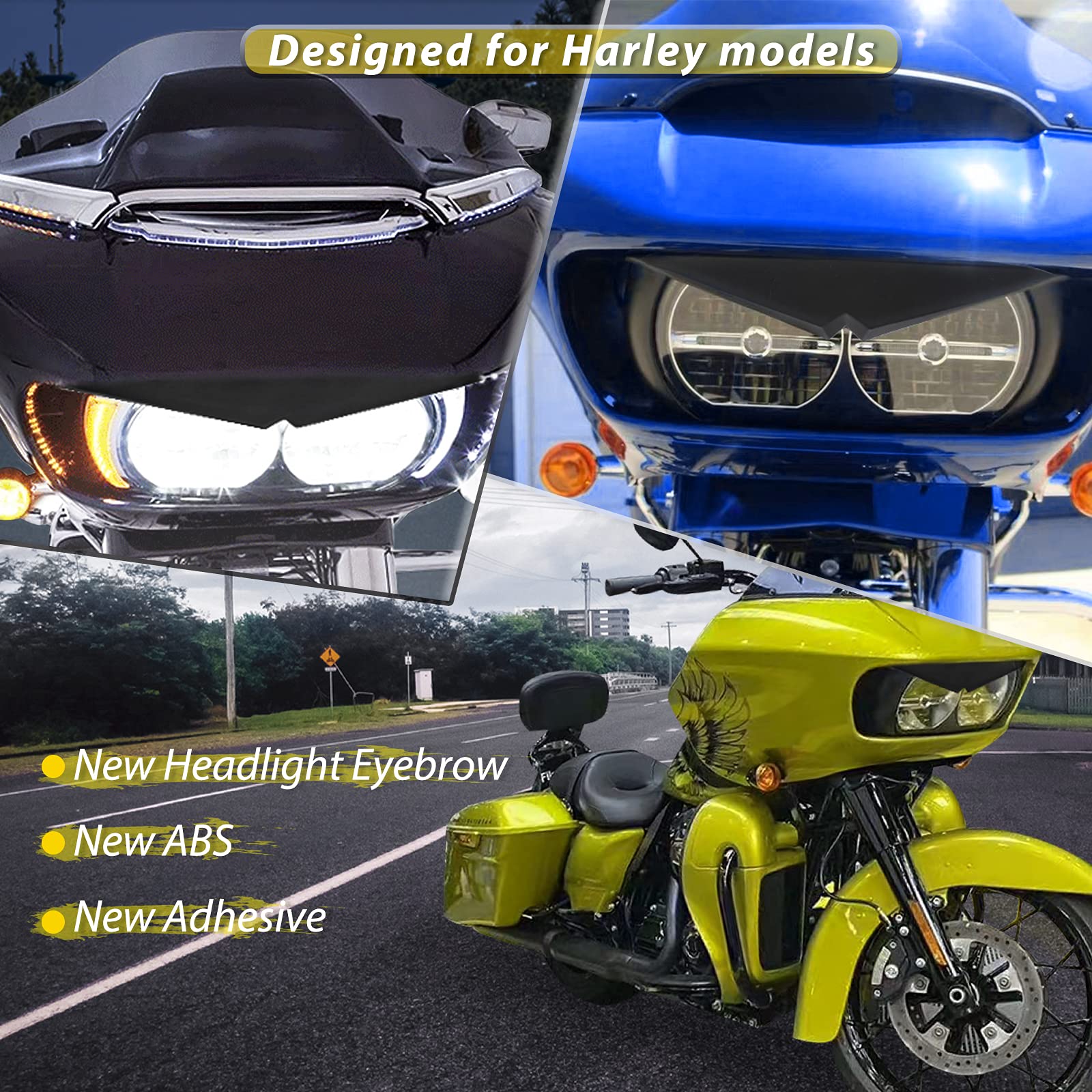 Motorcycle Headlamp Eyebrows Sticker Decoration ABS Headlight Cover for