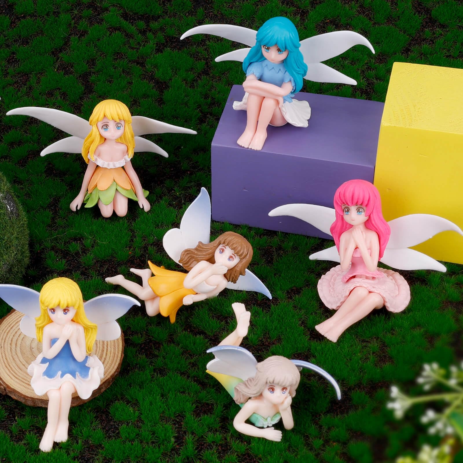 8Pcs Mini Fairy Figurines – Resin Flower Fairy Figures For Cake Topper, Fairy Garden, DIY Crafts, Bonsai Decor