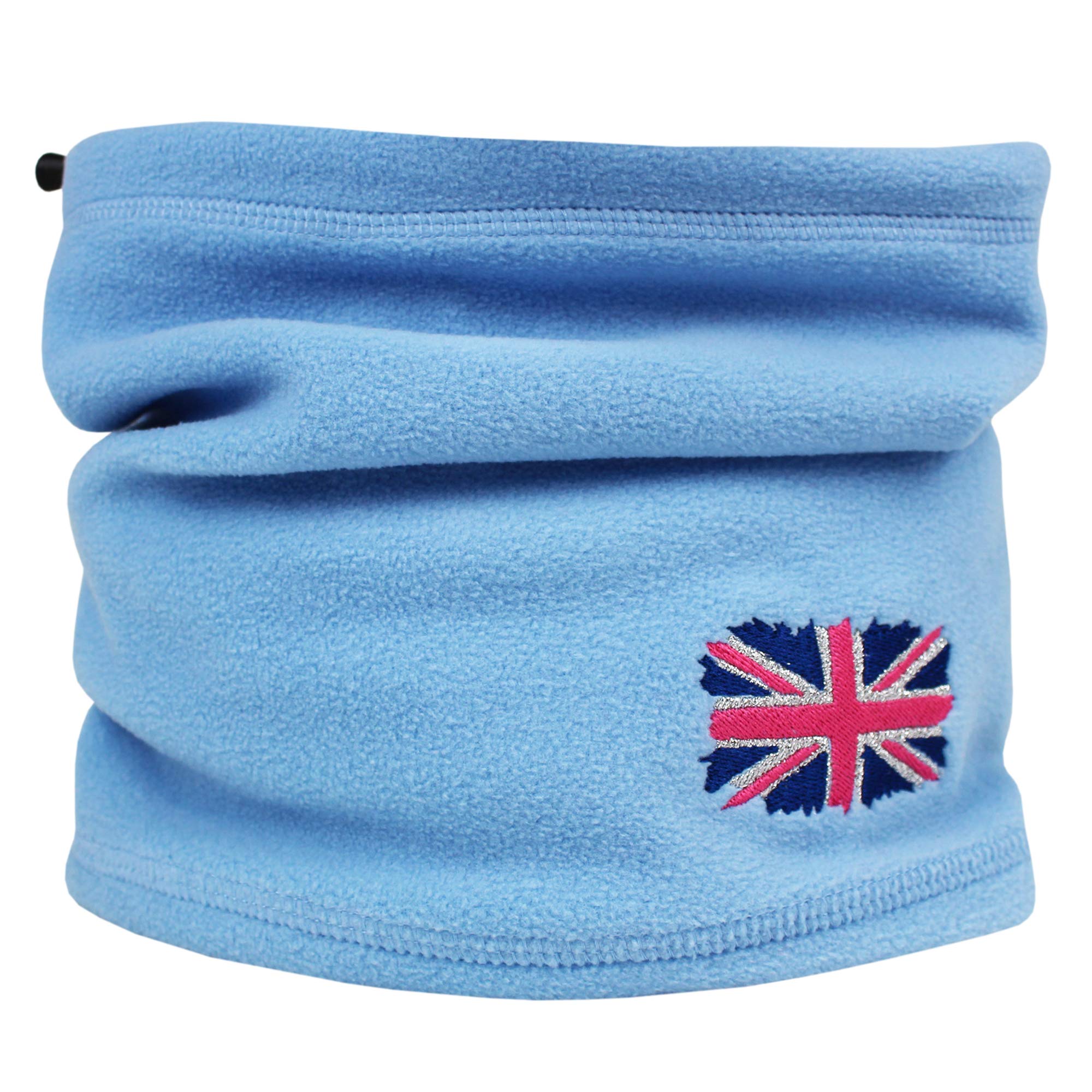 TeddyTs Blue Toggle Snood with Great Britain Glitter Design