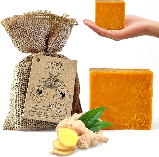 Bio Kurkuma Seife: Natürlich Vegan, Handgefertigt für Anti-Aging & Hautaufhellung