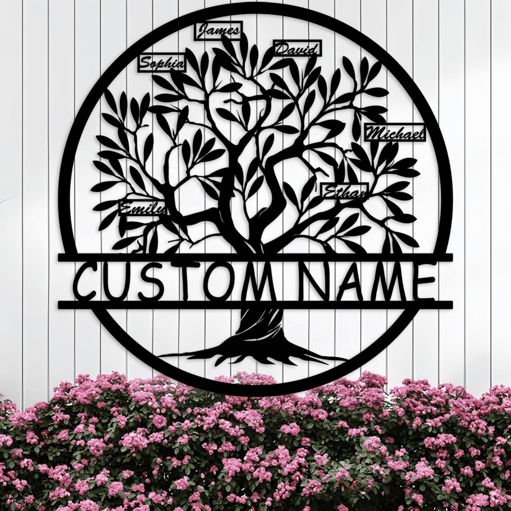 Riaeelvs Custom Family Tree Signs Outdoor Metal,Personalized Tree of Life Wall Decorations,Custom Metal Family Sign,Personalized Trees Signs for Outdoors,Gift for Women