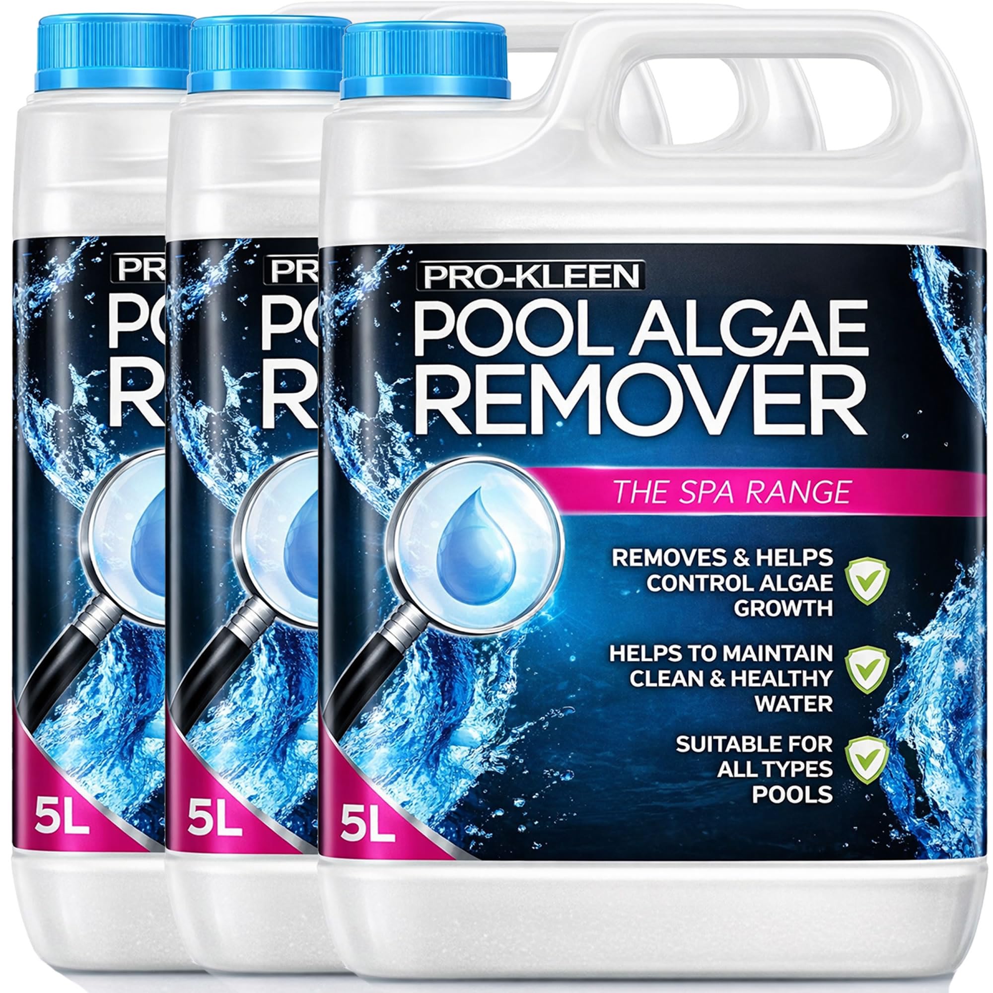 Pro-Kleen Pool Algae Remover 15L - Removes & Prevents Algae Growth - High Concentration, Long-Lasting Professional Formula