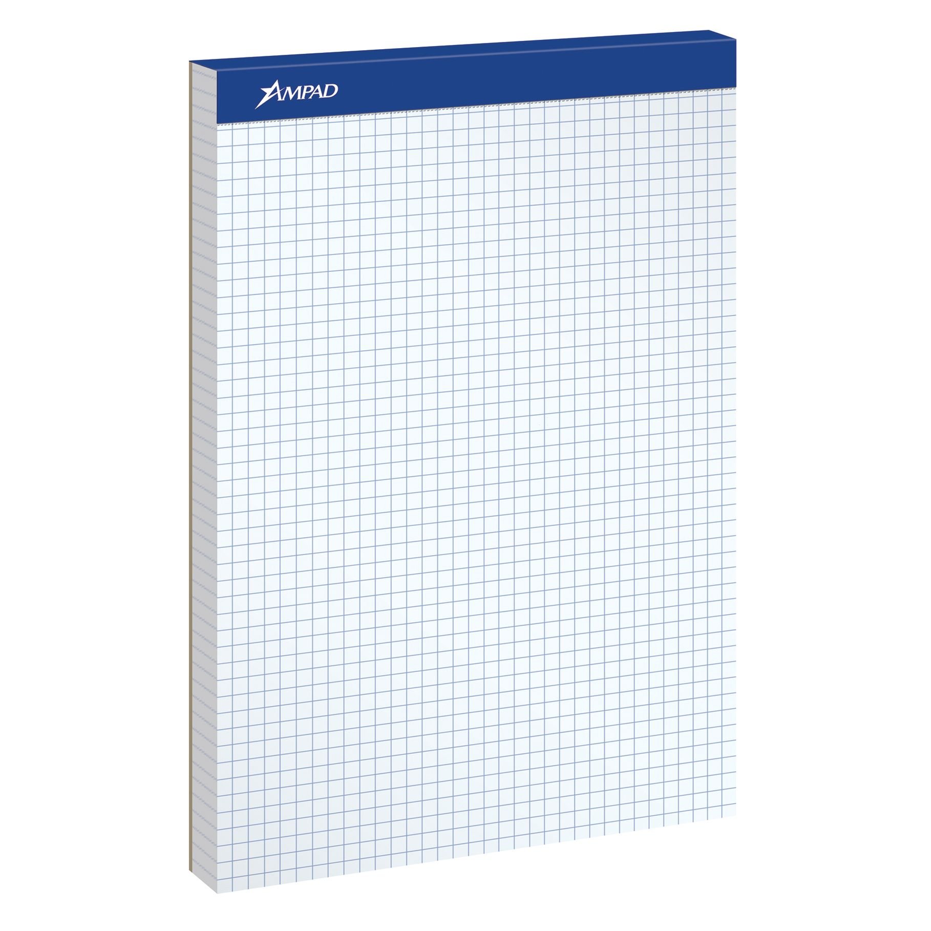 AMPAD Double Writing Pad, 4x4 Quad Ruled, 100 Sheets, White, 8-1/2" x 11-3/4", 1 per Pack (20-210)
