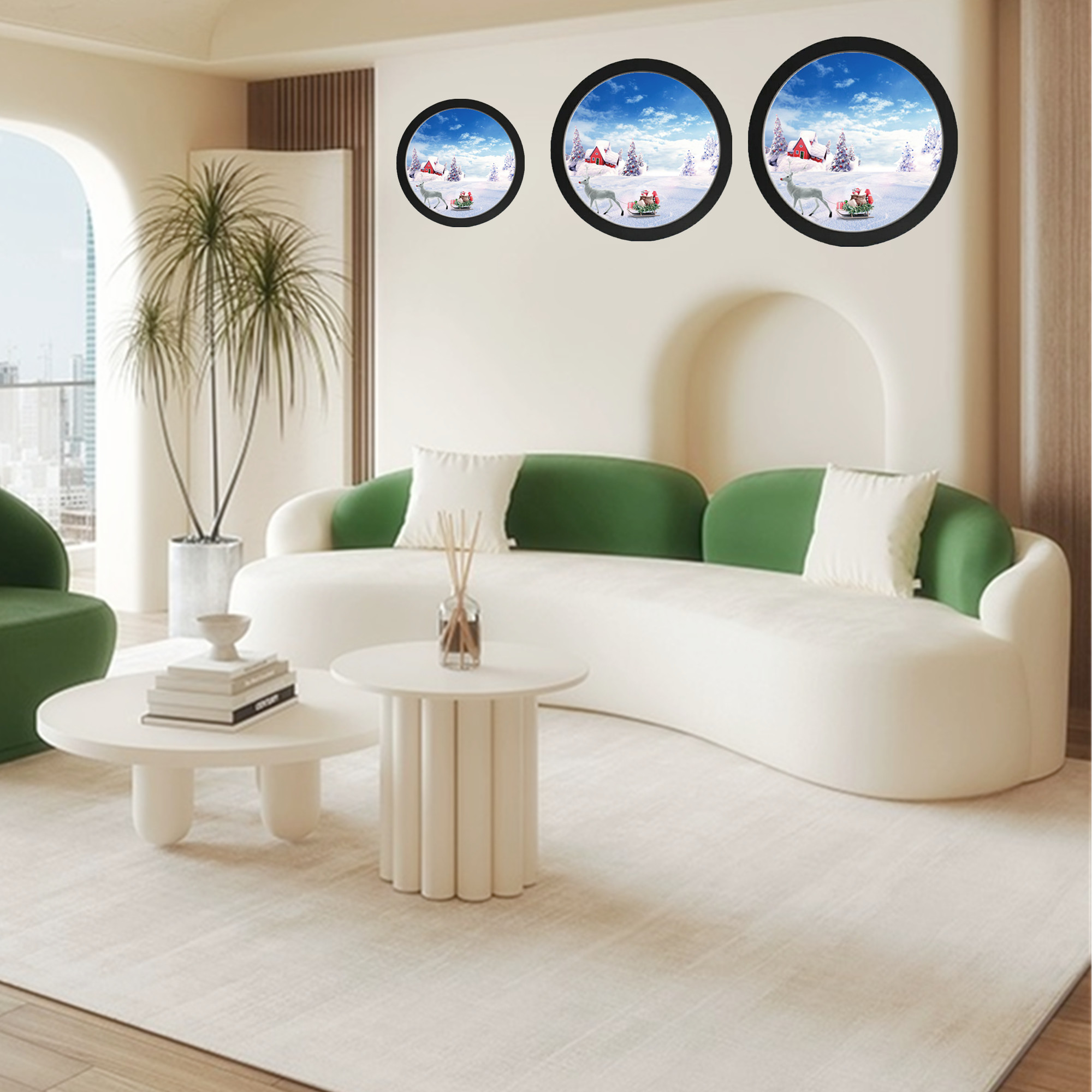 Alblinsy Round Wooden Wall Photo Frame – 8 Inch White Hanging Picture Frame For Home & Office Decor - View #7