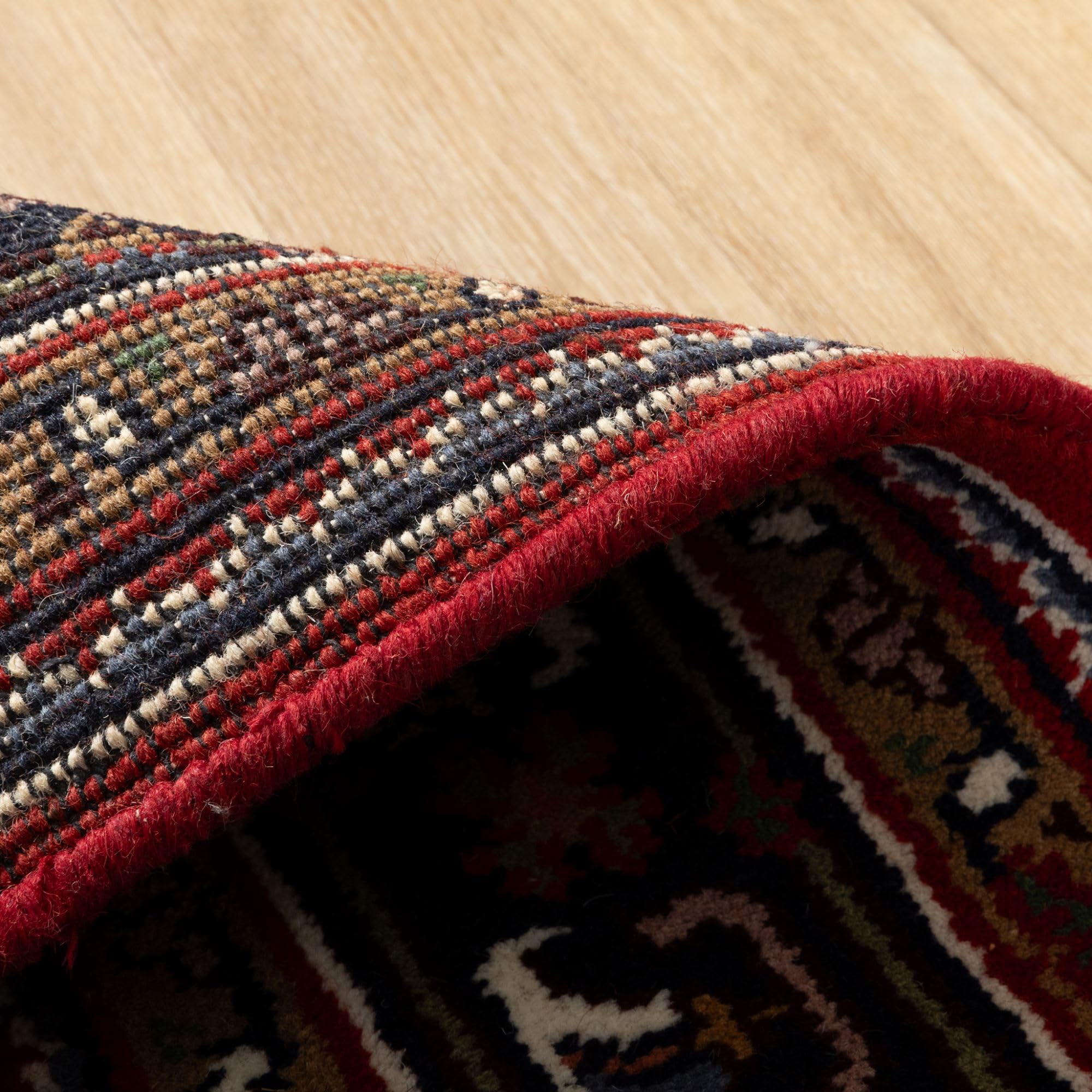 Steffensmeier Orientteppich Bidjar Royal | Orient Wohnzimmerteppich | Schurwolle | handgeknüpft mit Fransen | Rot, Größe: 60x120 cm