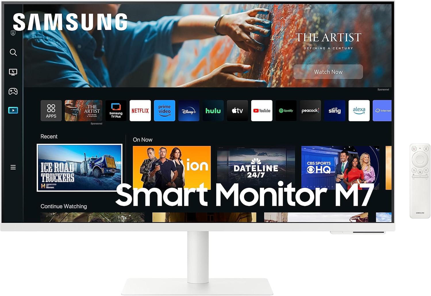 Samsung Smart Monitor M7 (S32CM703), Flat, 32", 3840×2160 (UHD 4K), Smart Hub (Amazon Video, Netflix), Gaming Hub, Airplay, Mirroring, Office 365, Casse Integrate, WiFi, HDMI, USB TypeC, Bianco Bianco 32'' Versione 2023 M70C / UHD 4K - Immagine 1