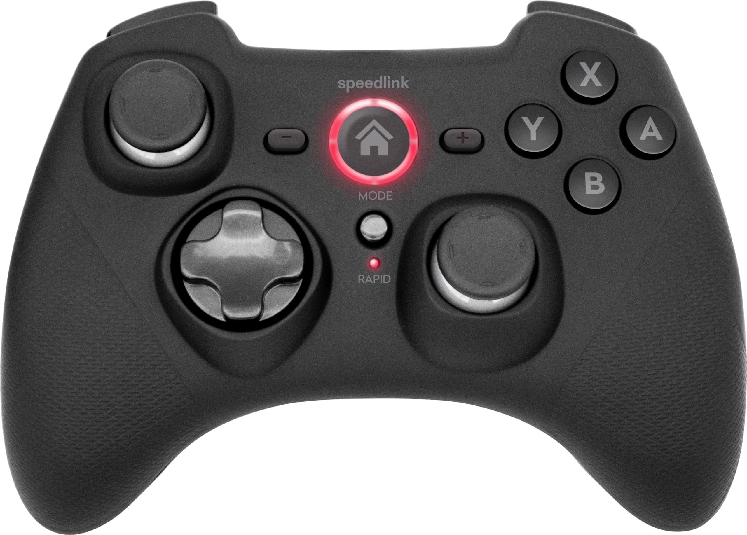 Speedlink RAIT Gamepad inalámbrico con Bluetooth: mando inalámbrico para Nintendo Switch/PC/Android, sensor de control de movimiento, cable de carga USB-C, función de vibración, negro