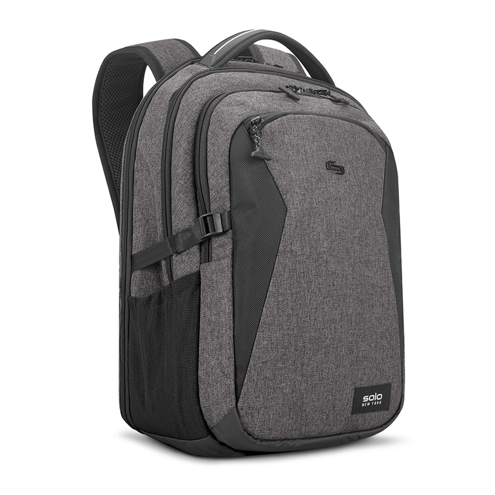 Solo New York Laptop Backpack for Women & Men -Carry On Bookbag for Travel & Work, Lightweight Bag, Side Mesh Pockets, Padded Straps, Fits 15.6"