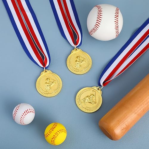 Miniatura 4 de Henoyso 24 medallas de premio de béisbol para niños, medallas de oro de béisbol, medallas de premio, premios de béisbol de aleación de zinc, premios