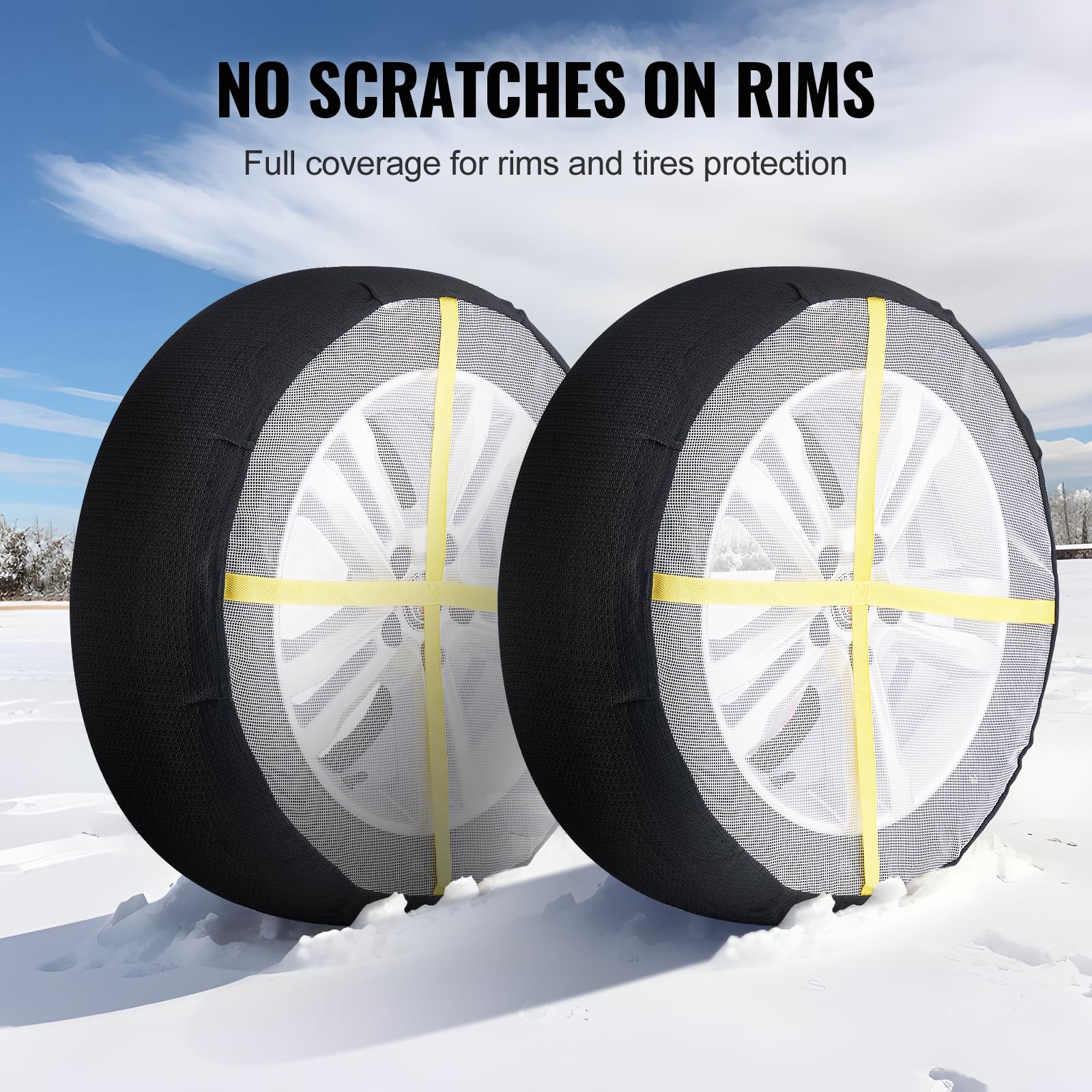 Chaussettes à Neige VEVOR Taille M - 2 Pièces - Fibres Polyester Traction Voiture SUV