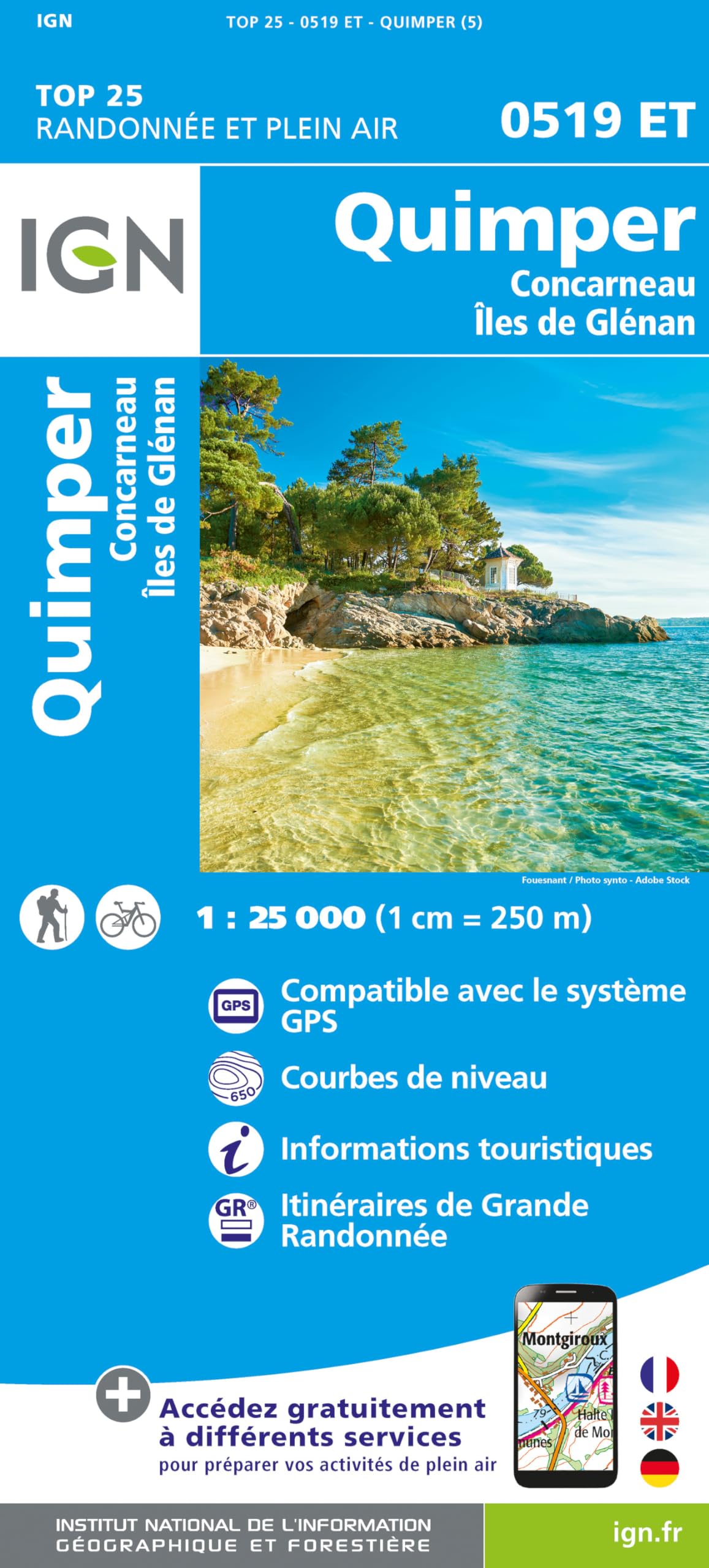 Quimper / Concarneau / Iles de Glénan (0519ET): 1:25000 (TOP 25)