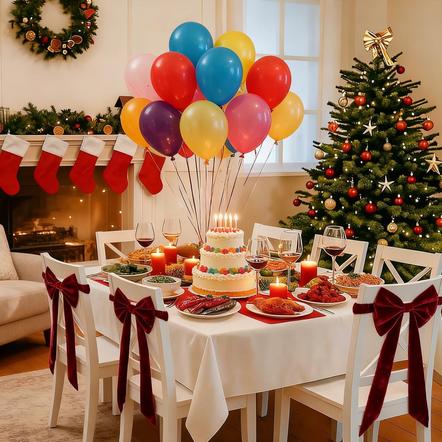 Fiocchi Natalizi per sedie, Fasce in Velluto Rosso con Elastico per Decorazioni di Matrimoni, Feste e Banchetti, coprisedie in Velluto Bordeaux da 30 x 75 cm per Decorazioni di Eventi festiv
