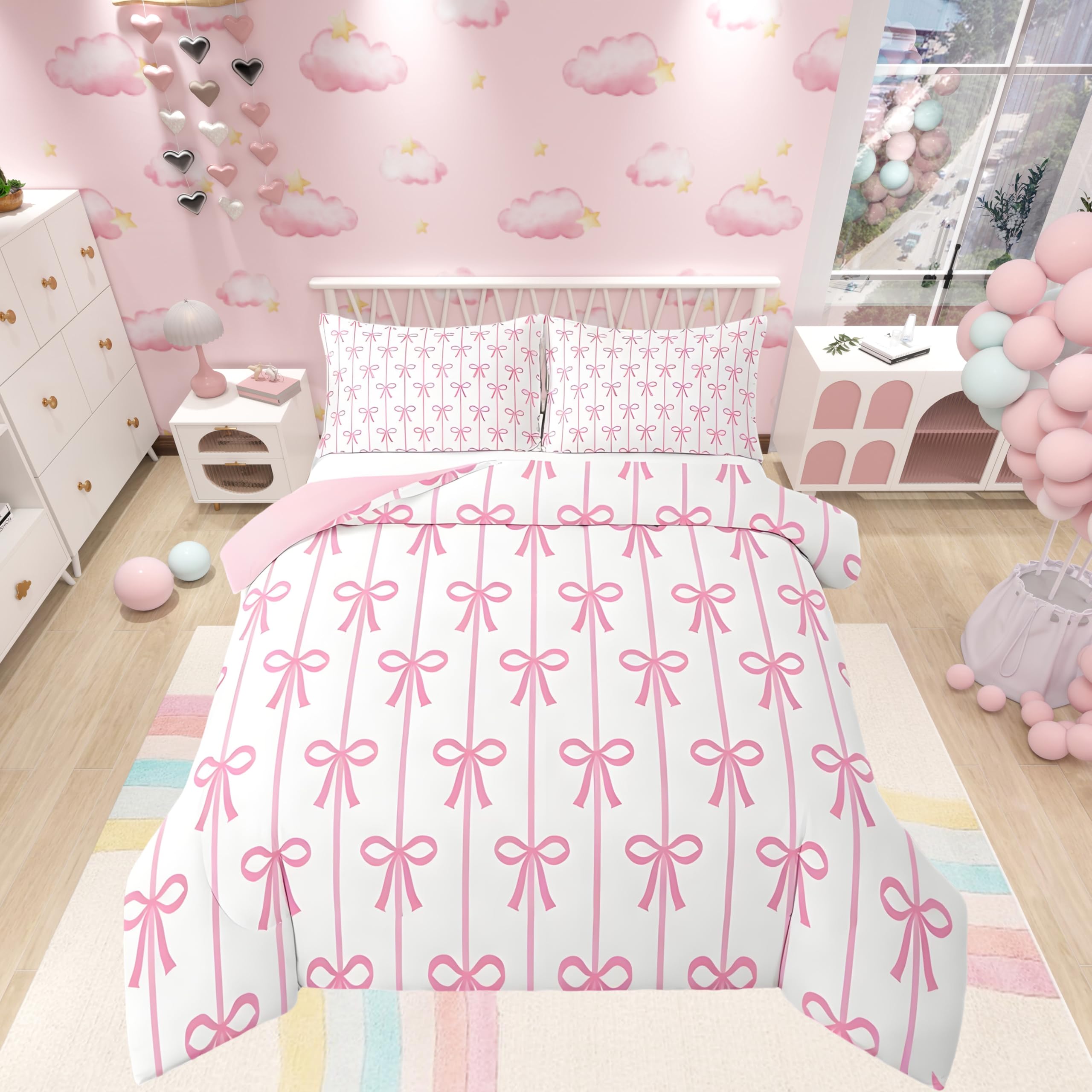 Housse de couette rose lit simple pour décoration fille