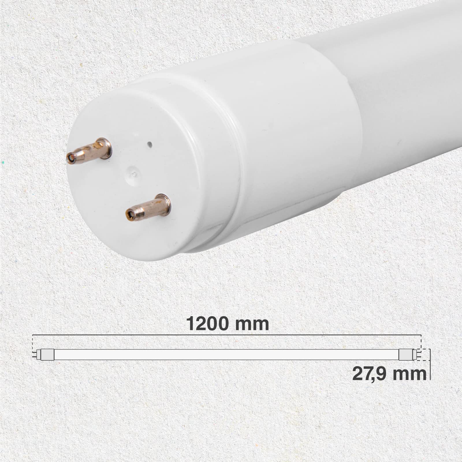 Eurocali 25 Tubi LED 18W 120cm T8 G13 con Starter 1850 Lumen Garanzia 6 Anni - Luce Naturale 4000K Alta Luminosità 102 lm/W - Materiale Nano Plastic Sostituzione Neon per Soffitto Garage Negozio