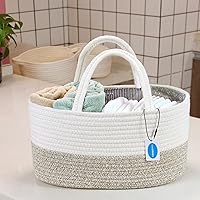 Vista 6 de Casaphoria Caddy Organizer - Cesta tejida de cuerda de algodón para almacenamiento, cesta de toalla 100% algodón con asa, bolsa portátil