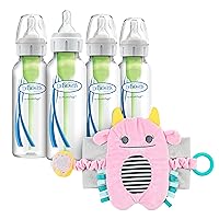 Vista 11 de Dr. Brown's Anti-Colic Options+ Biberones estrechos, pezones de nivel 1, 0.0 ft+, 8 onzas, paquete de 4 y cinturón de grifo para gas cólico natural