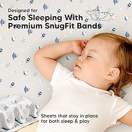 Pack and Play Sheets Fitted - 2-Pack Mini Crib Sheets for Pack N Play Mattress 38x26, Soft & Cozy, Neutral Toddler Playard Bedding, Snug Fitted Mini Baby Crib Mattress Cover Boy, Girl (Cosmo)