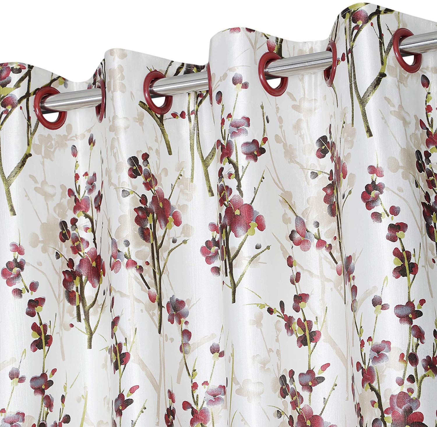 Ultica Fab Polyester 7Ft Curtain For Door Set Of 2 | Printed Panels For Home And Office | Grommet Curtains For Living Room Kitchen Hall, 4 X 7 Feet, Maroon (B08CHMY848) Amazon Price History, Amazon Price Tracker