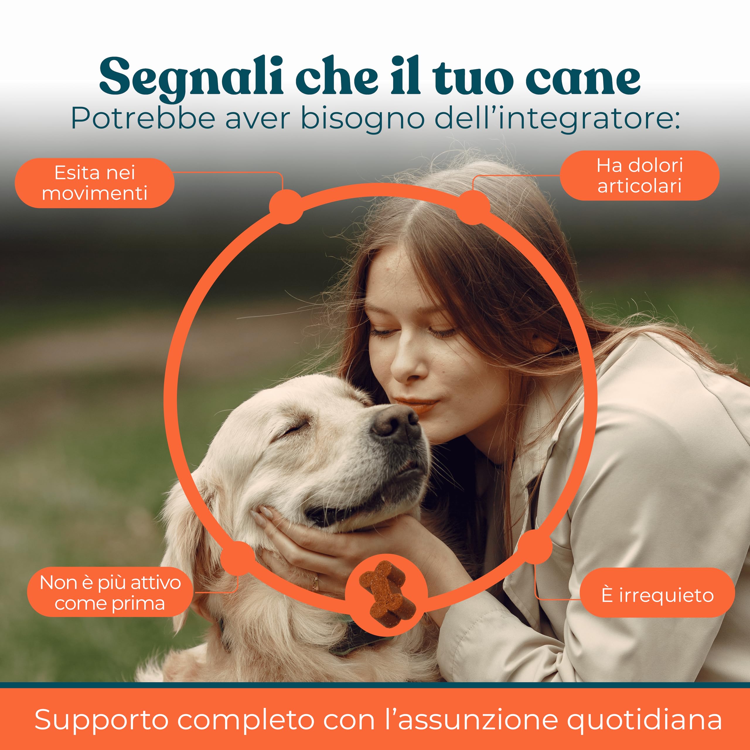 Integratori per Cani Ossa e Articolazioni Gusto Manzo - Integratore Articolazioni Cane per Favorire Lo Sviluppo o Mantenere la Mobilità